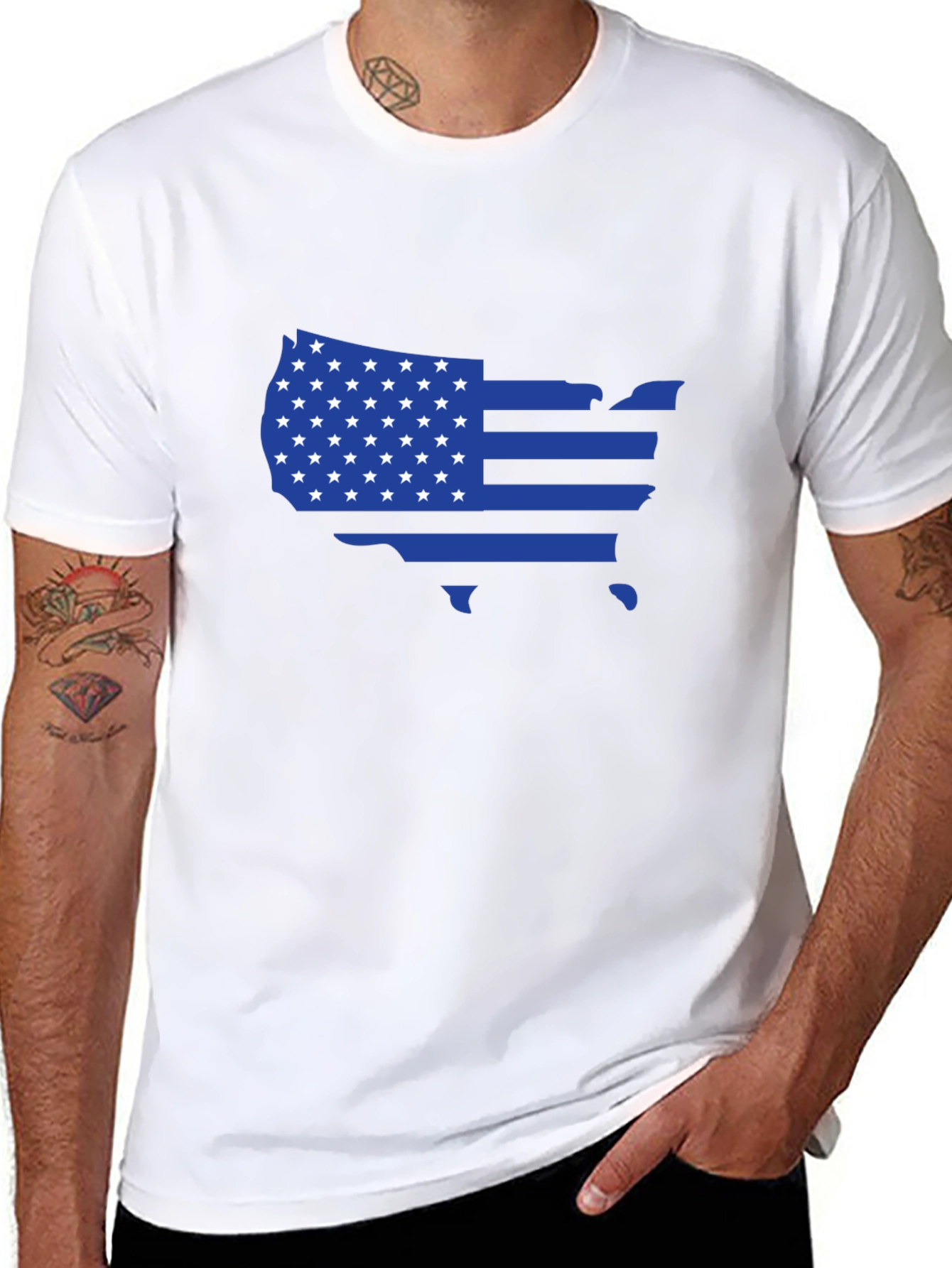 USA Flag Map Graphic T-Shirt