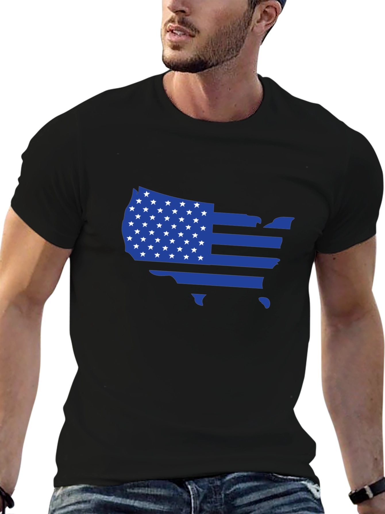 USA Flag Map Graphic T-Shirt
