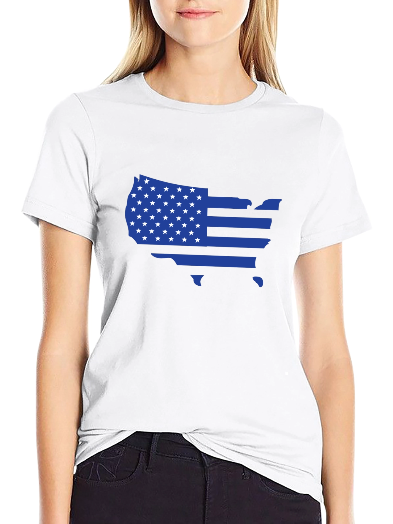 USA Flag Map Graphic T-Shirt