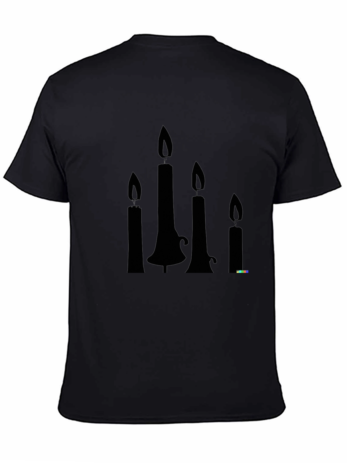 Candle Silhouette Graphic T-Shirt - Black
