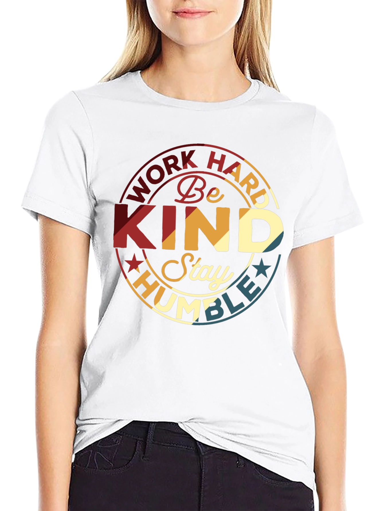 Work Hard Be Kind T-Shirt - Retro Design