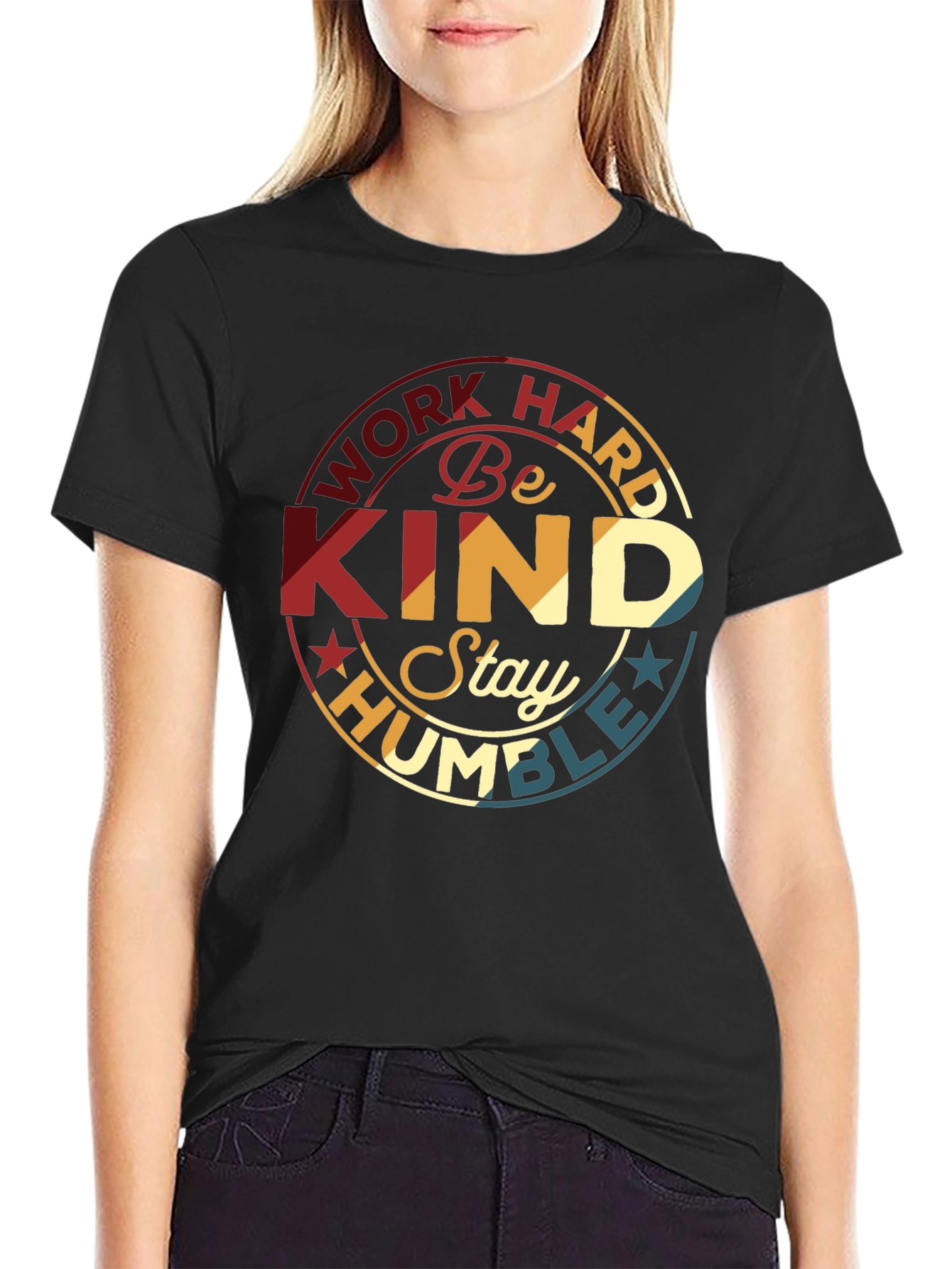 Work Hard Be Kind T-Shirt - Retro Design