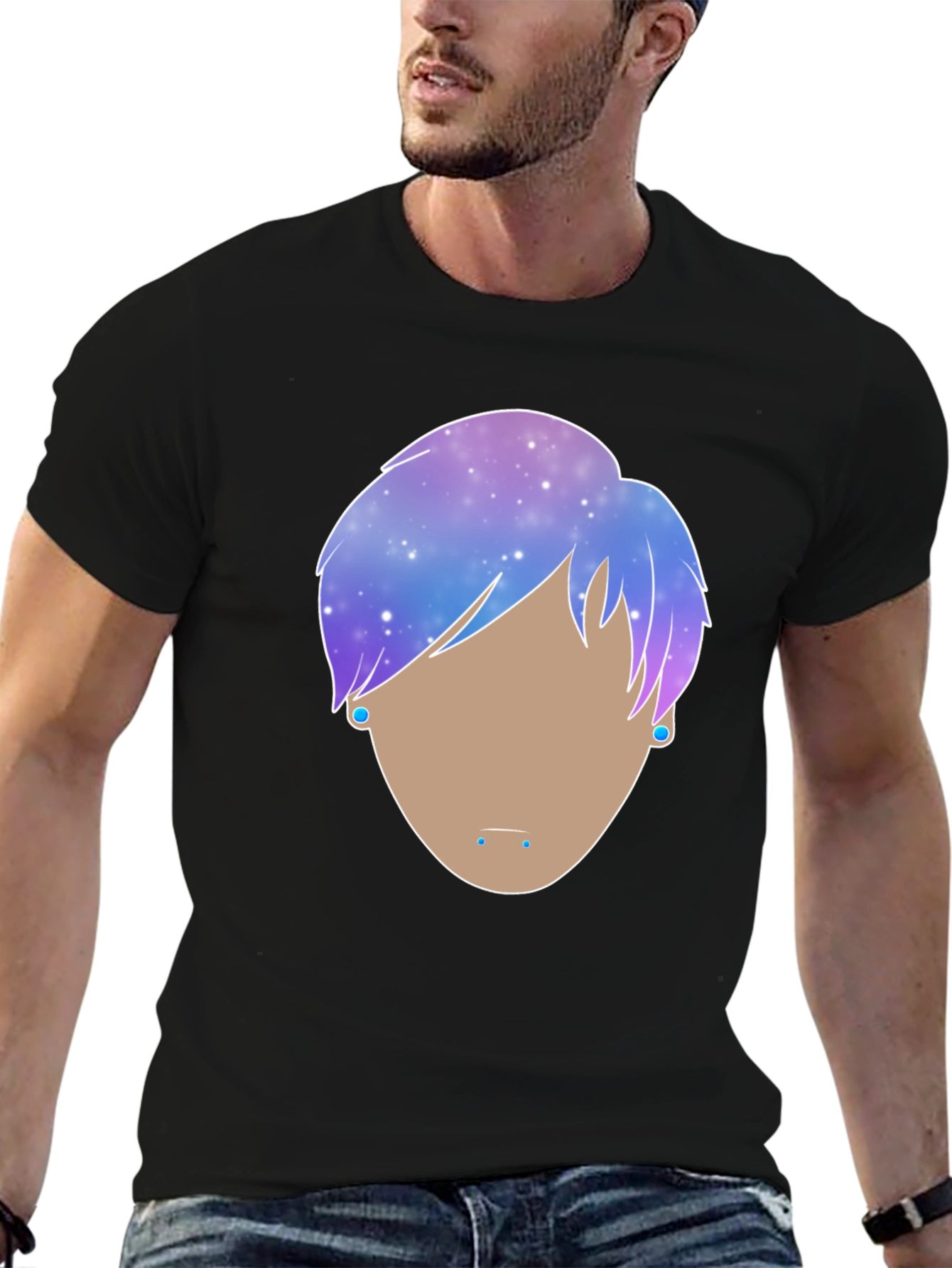 Galaxy Hair Graphic Tee - Modern Art T-Shirt