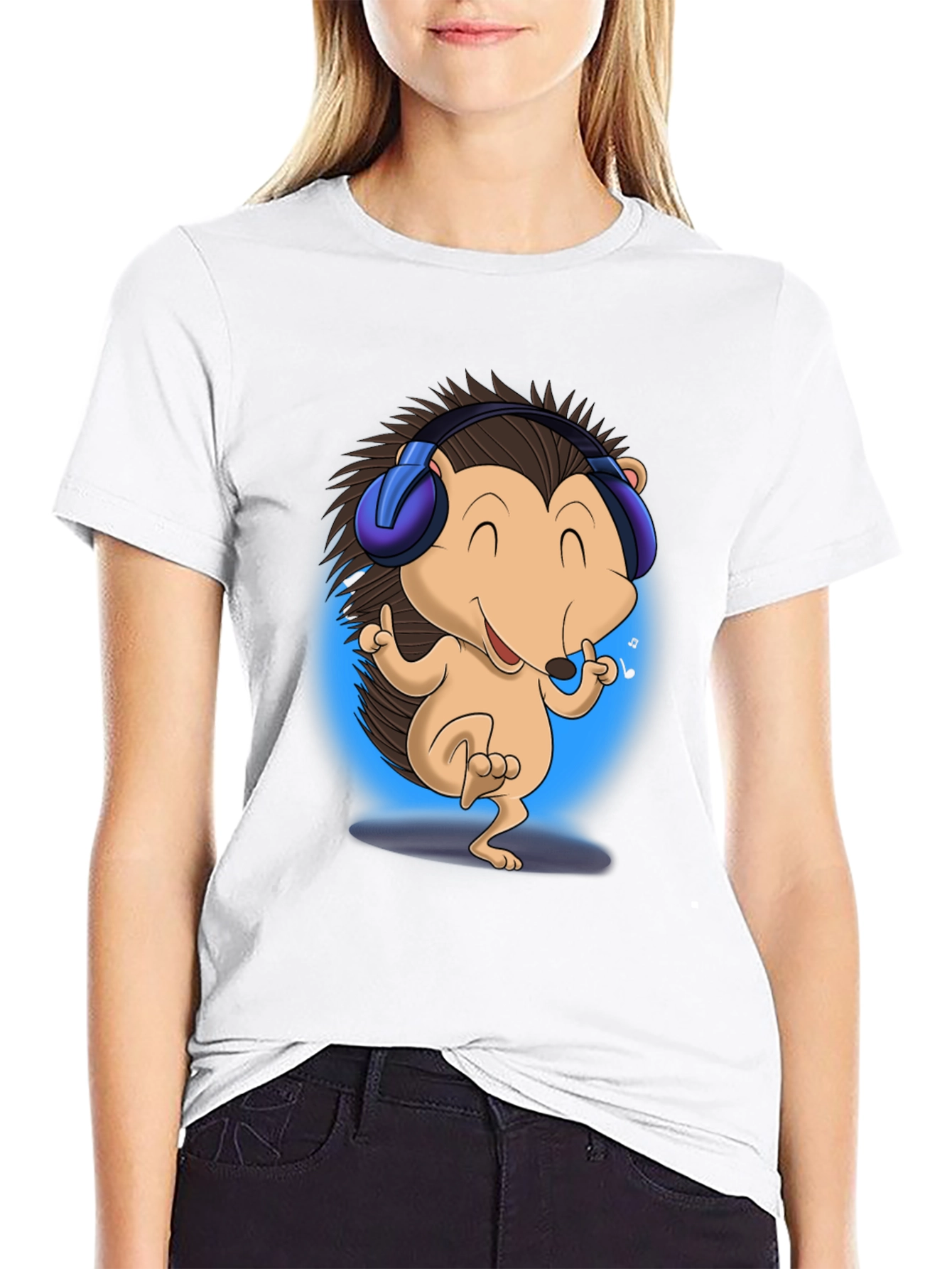 Cool Hedgehog Music Lover T-Shirt