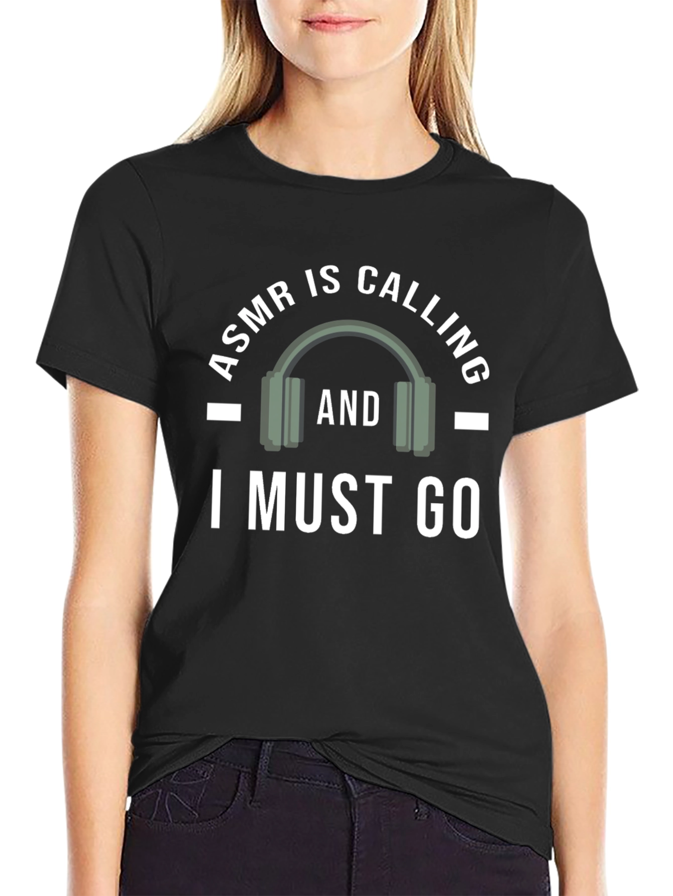 ASMR Calling Funny Black T-Shirt