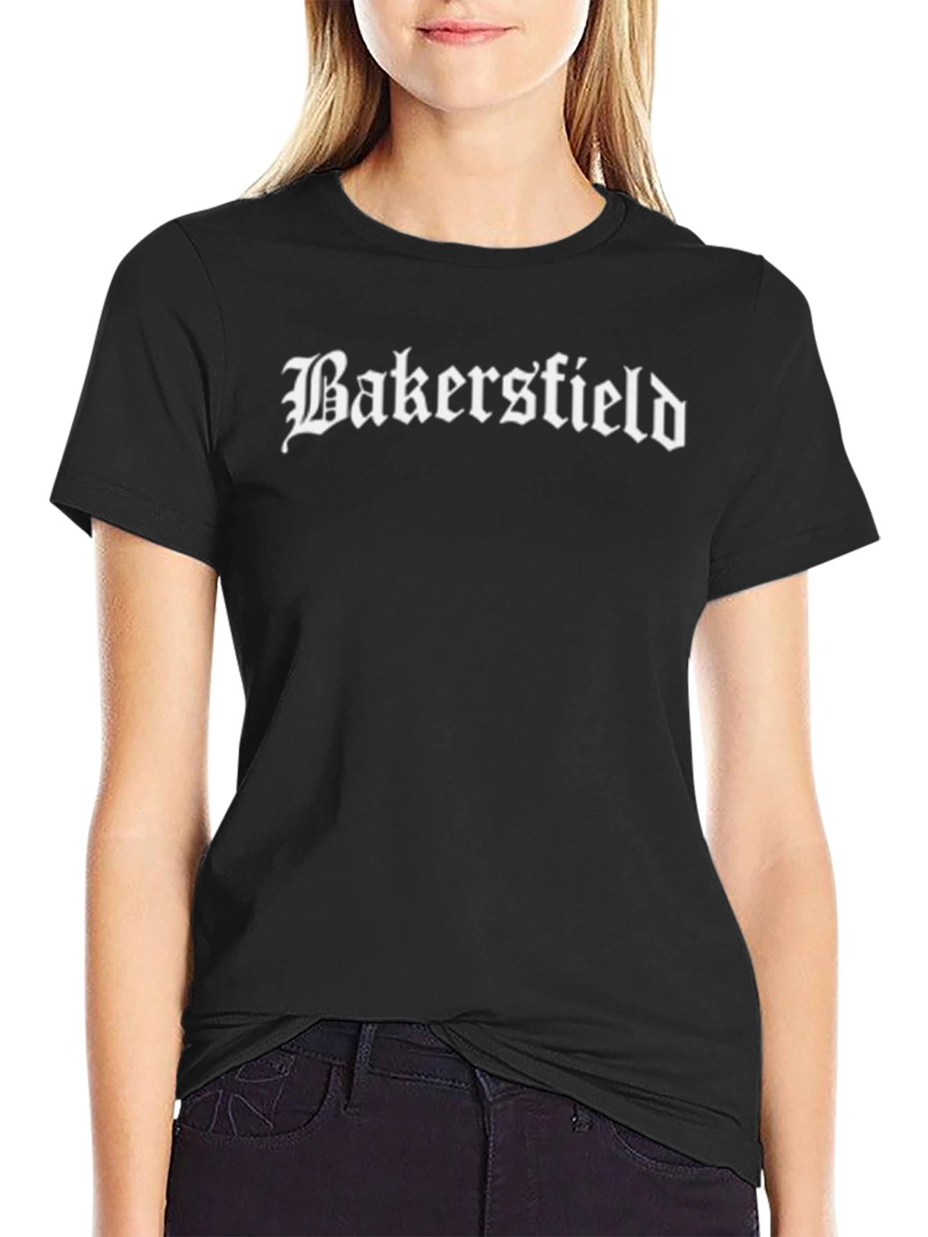 Bakersfield Graphic Tee - Black Cotton T-Shirt