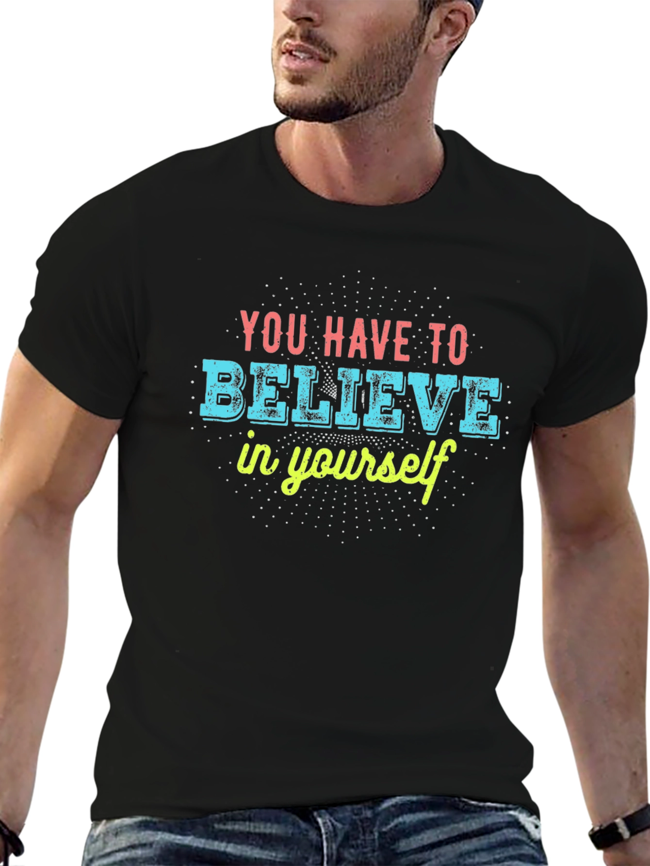 Believe in Yourself Graphic Tee - Motivational Black T-Shirt