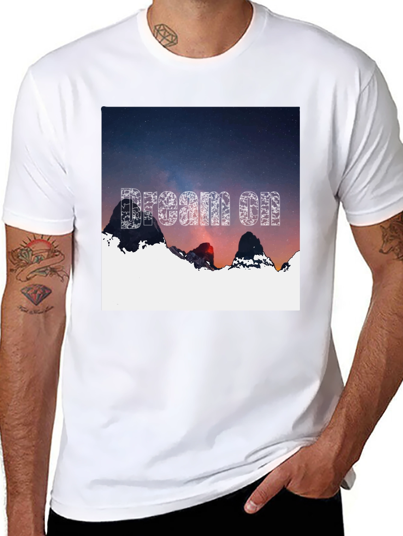 Dream On Graphic Tee - Black Cotton T-Shirt