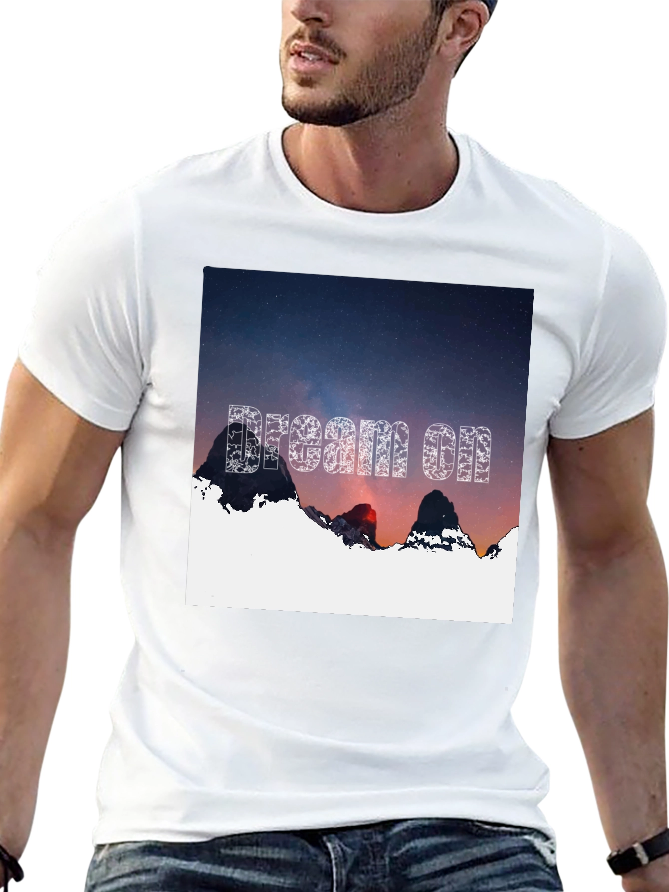 Dream On Graphic Tee - Black Cotton T-Shirt