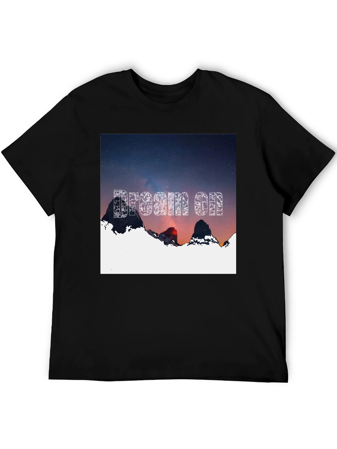Dream On Graphic Tee - Black Cotton T-Shirt