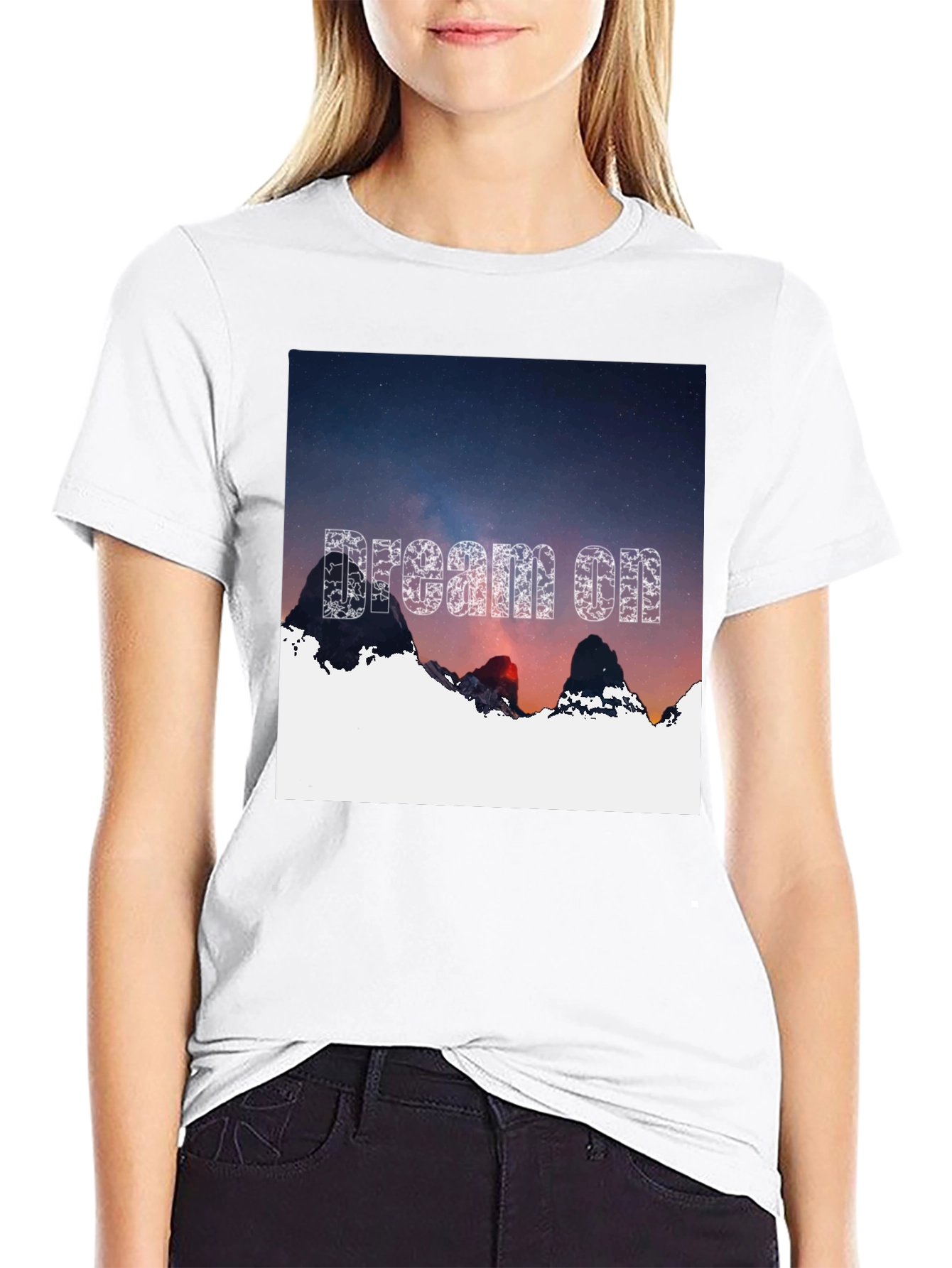 Dream On Graphic Tee - Black Cotton T-Shirt