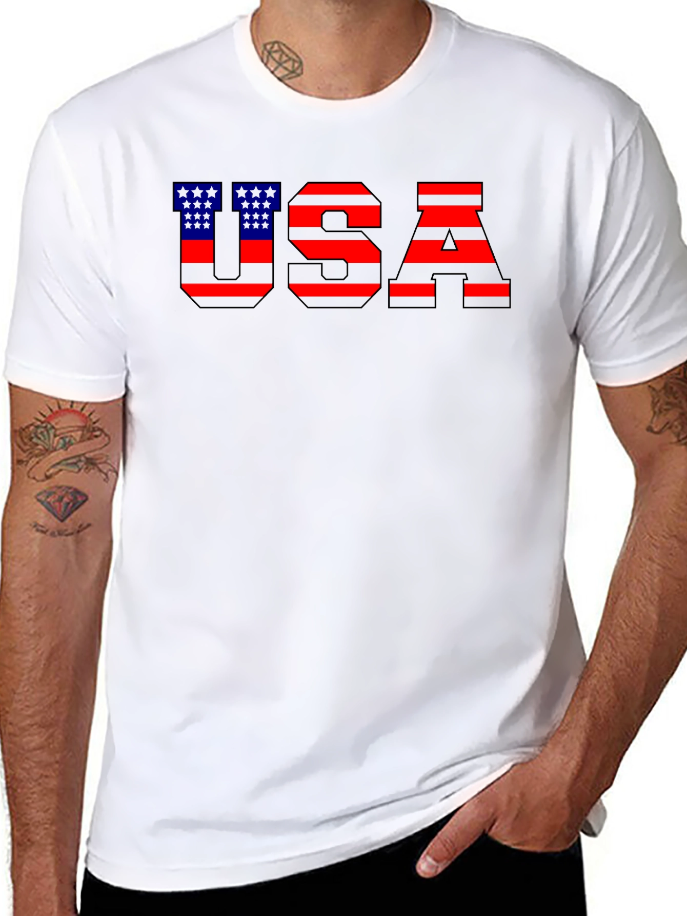 USA Patriotic T-Shirt - Red White and Blue