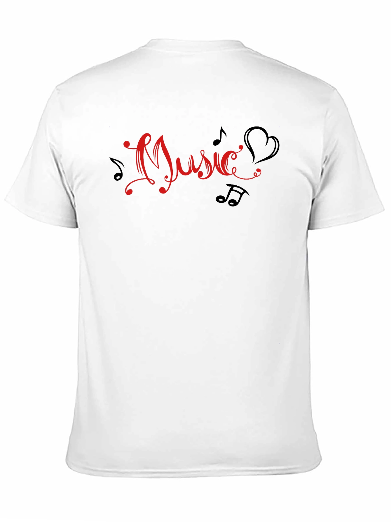 Music Heartbeat Crew Neck Short Sleeve T-Shirt