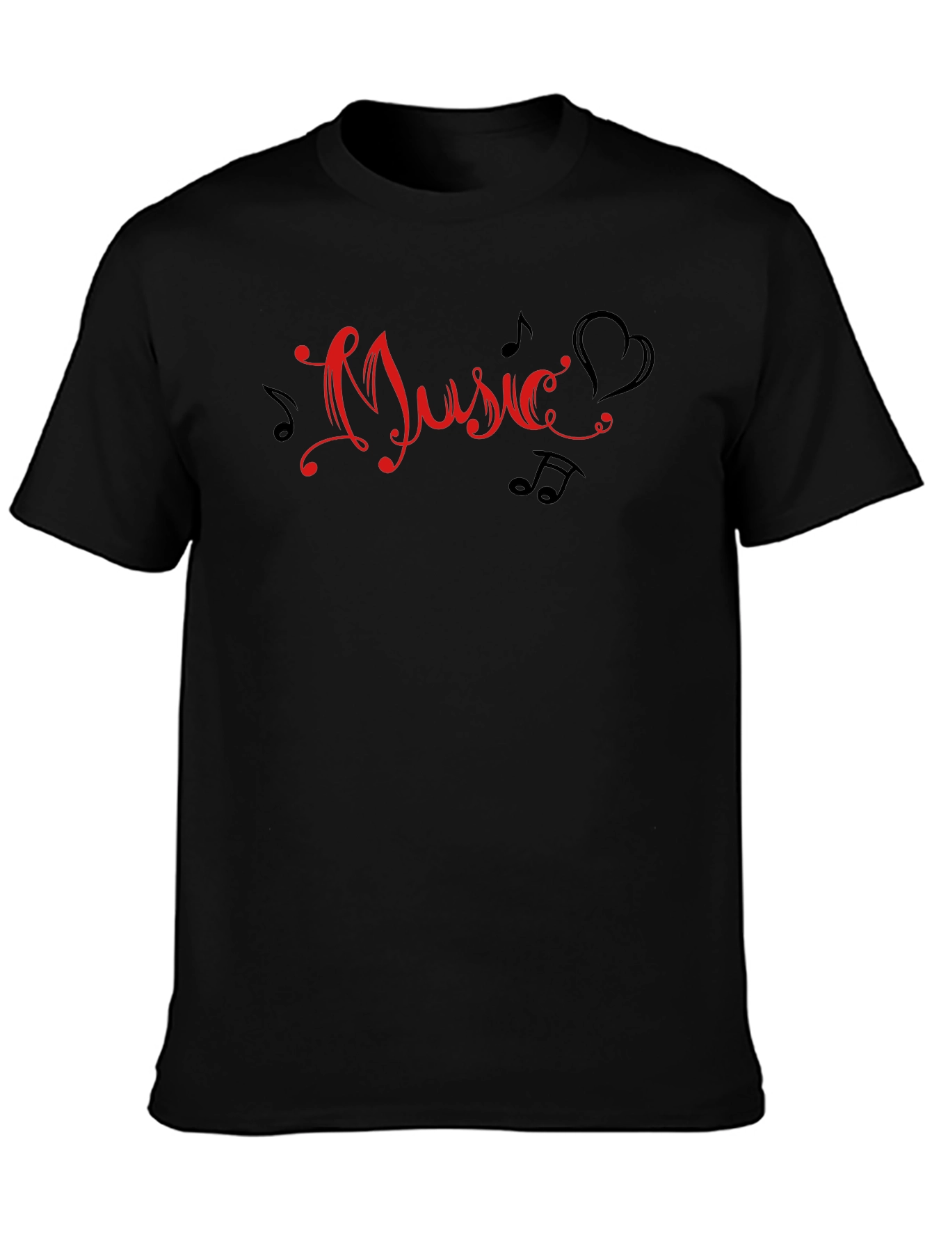 Music Heartbeat Crew Neck Short Sleeve T-Shirt