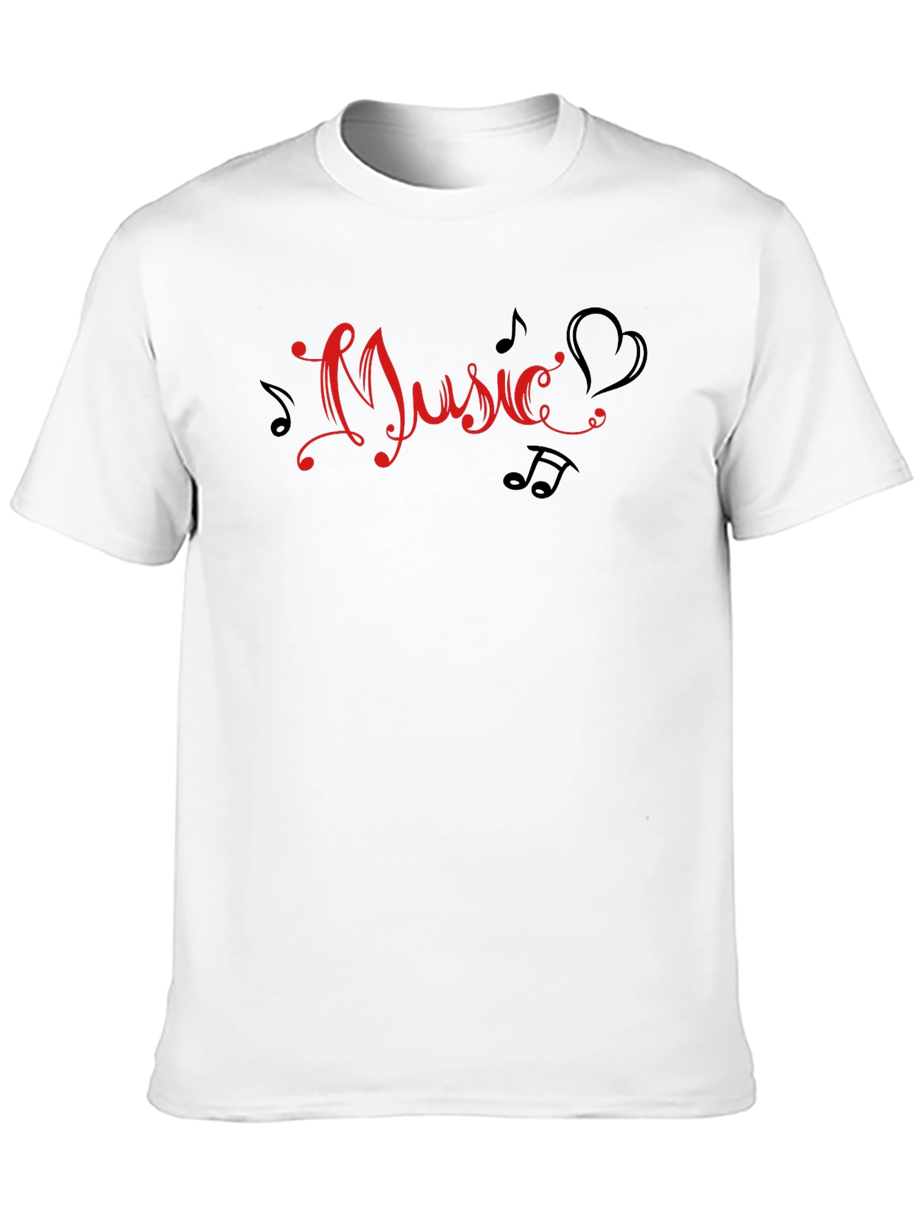 Music Heartbeat Crew Neck Short Sleeve T-Shirt