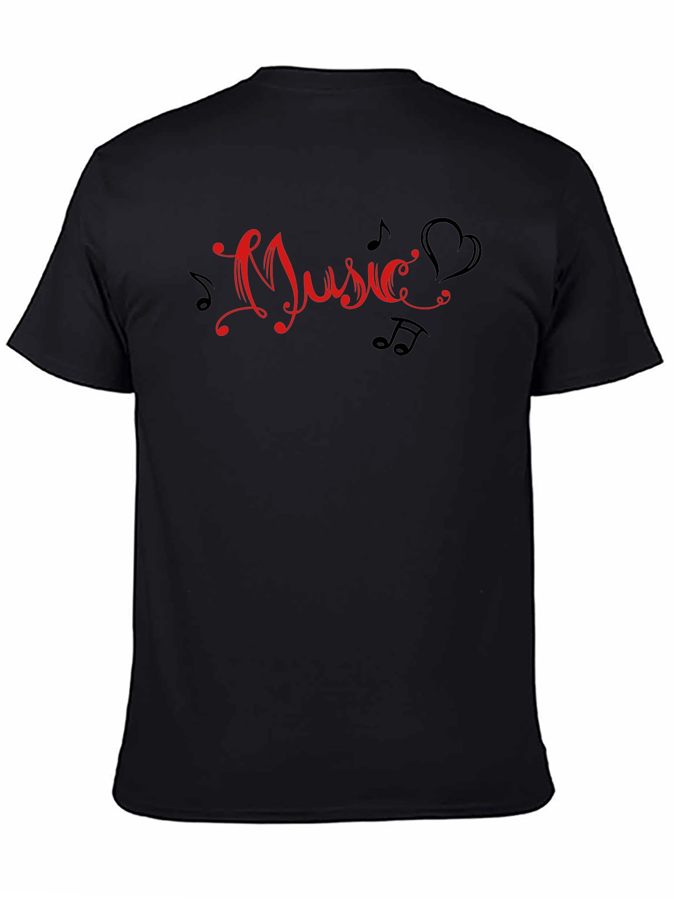 Music Heartbeat Crew Neck Short Sleeve T-Shirt