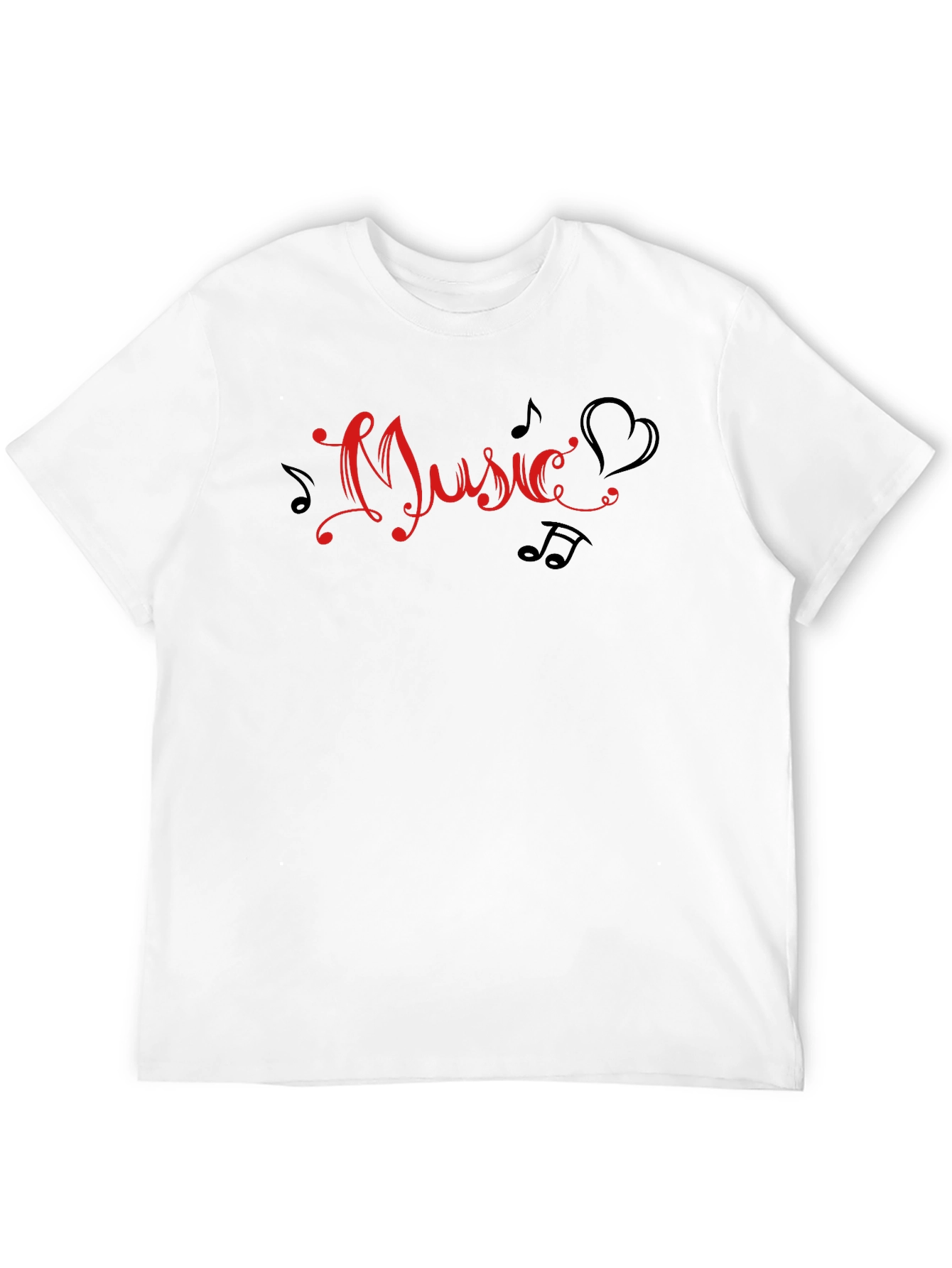 Music Heartbeat Crew Neck Short Sleeve T-Shirt