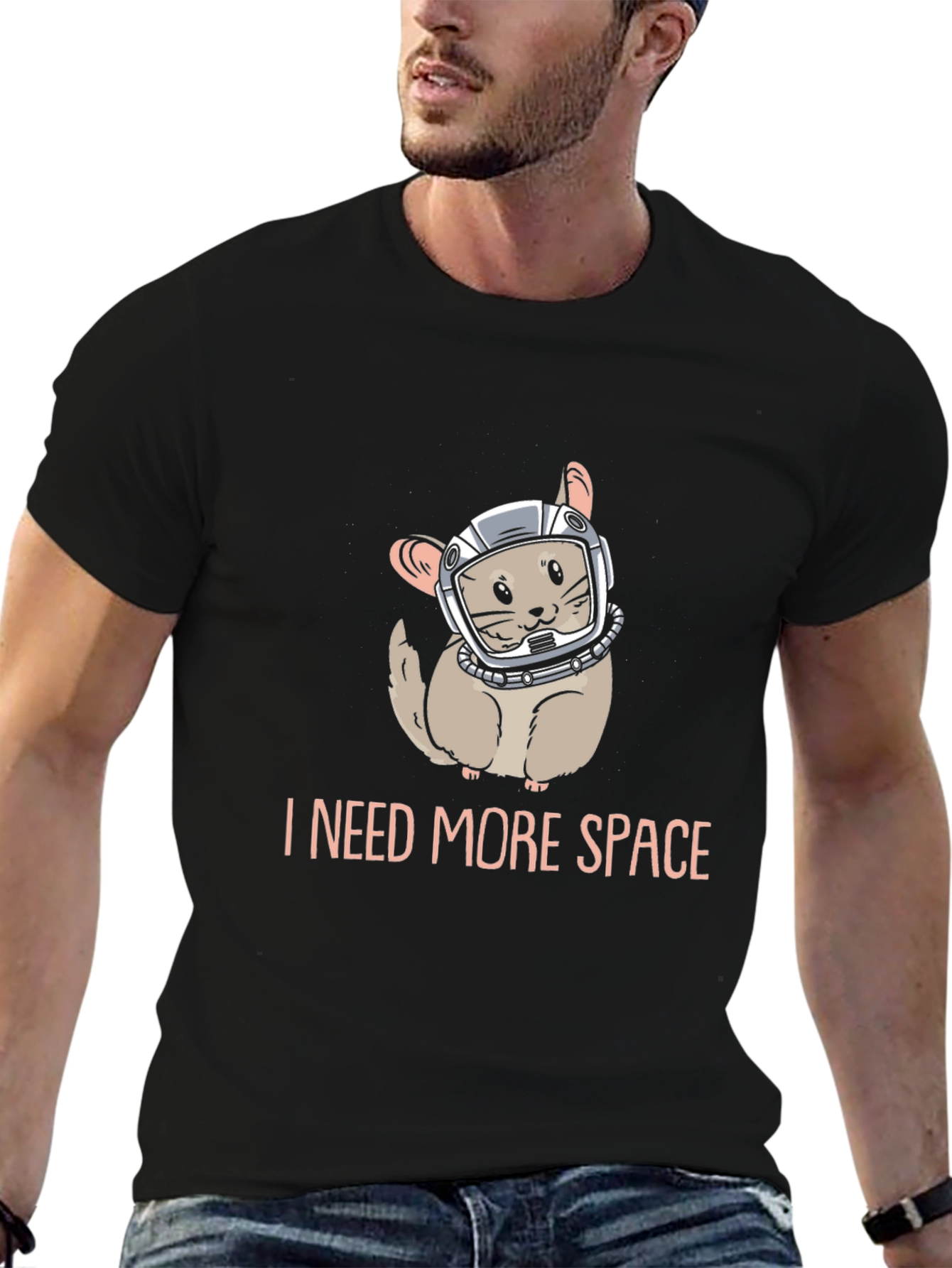 Space Chinchilla Graphic T-Shirt
