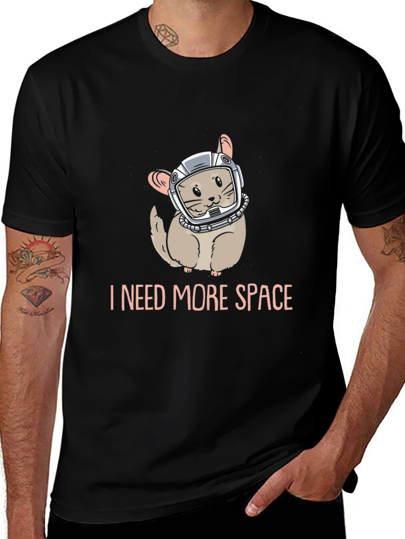 Space Chinchilla Graphic T-Shirt