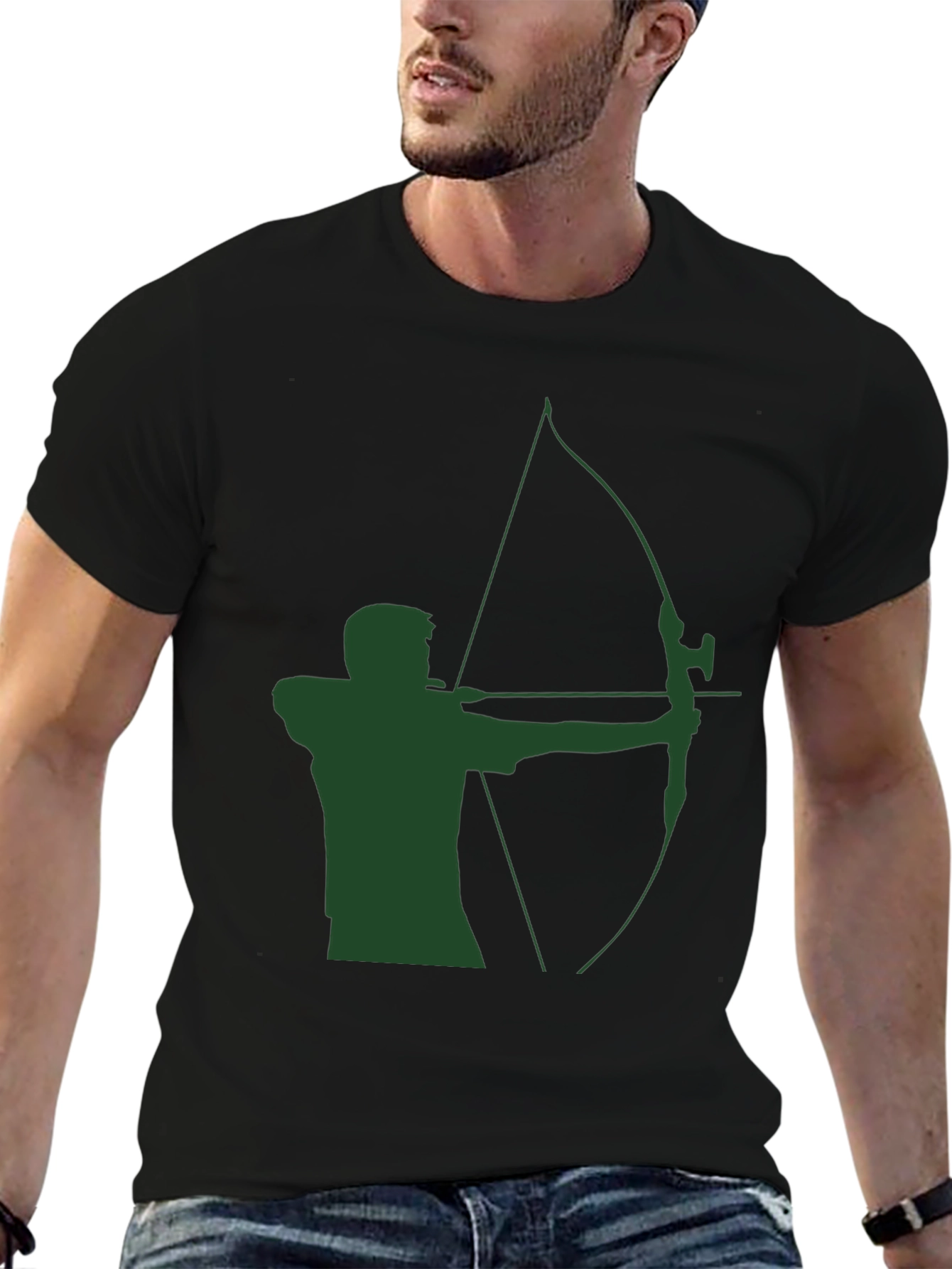 Archery Graphic Tee - Green Arrow Silhouette
