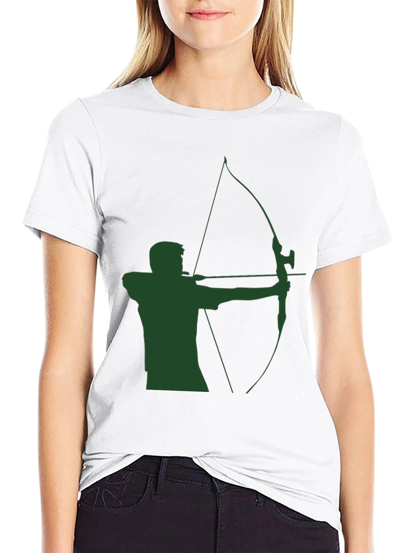 Archery Graphic Tee - Green Arrow Silhouette