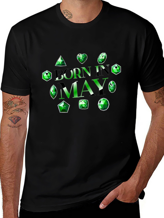 Born in May Emerald Gemstone T-Shirt