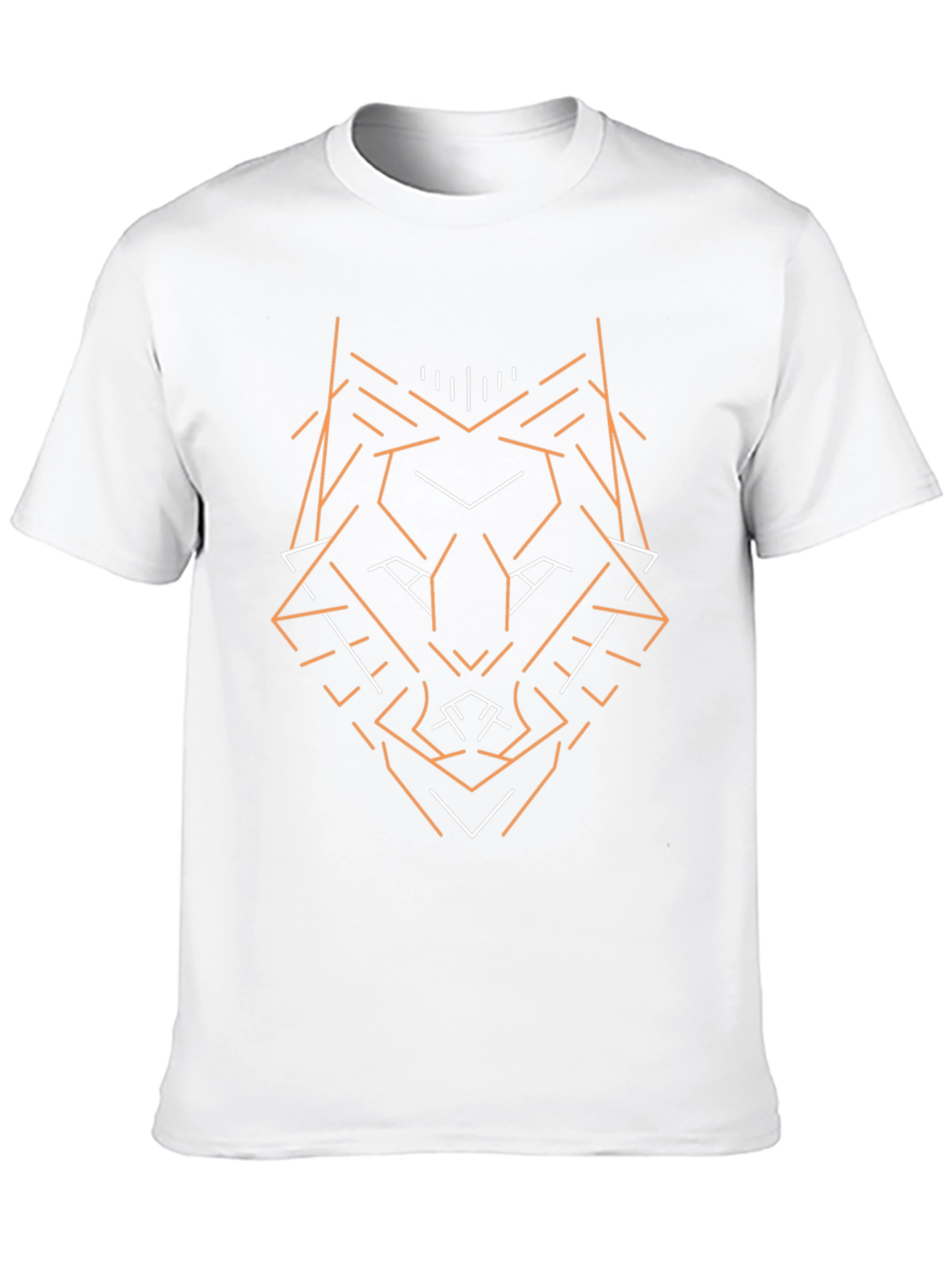 Geometric Wolf Graphic Tee - Modern Black T-Shirt