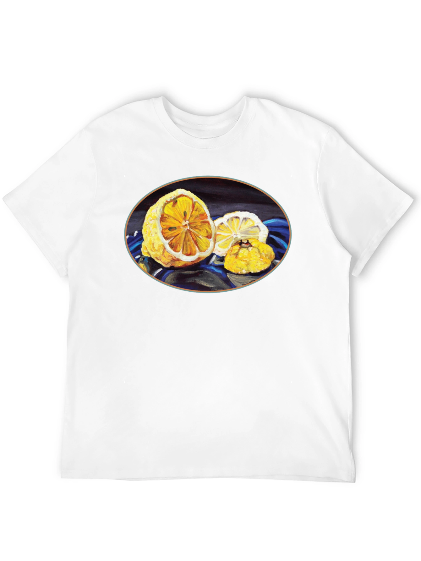 Lemon Art Graphic Tee - Stylish Black Cotton T-Shirt