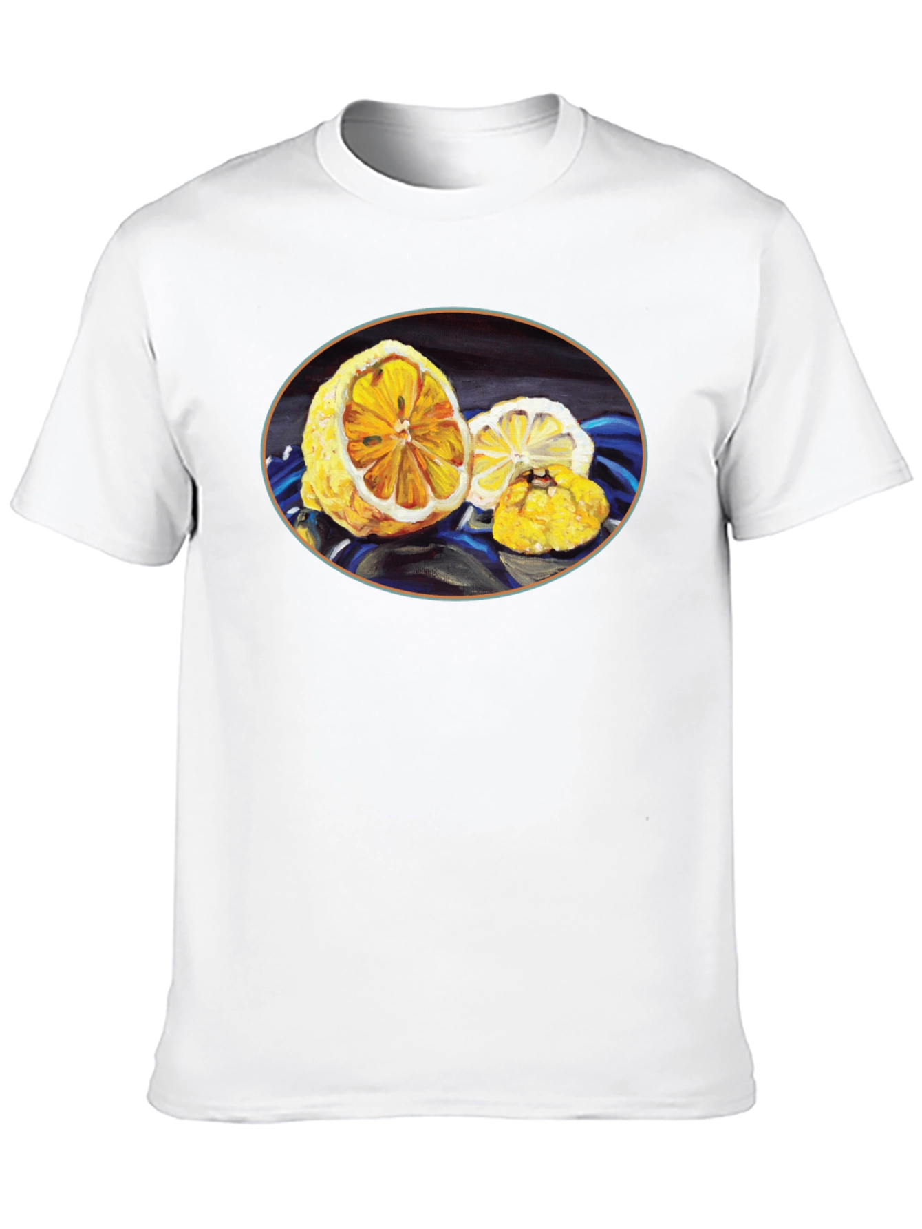 Lemon Art Graphic Tee - Stylish Black Cotton T-Shirt