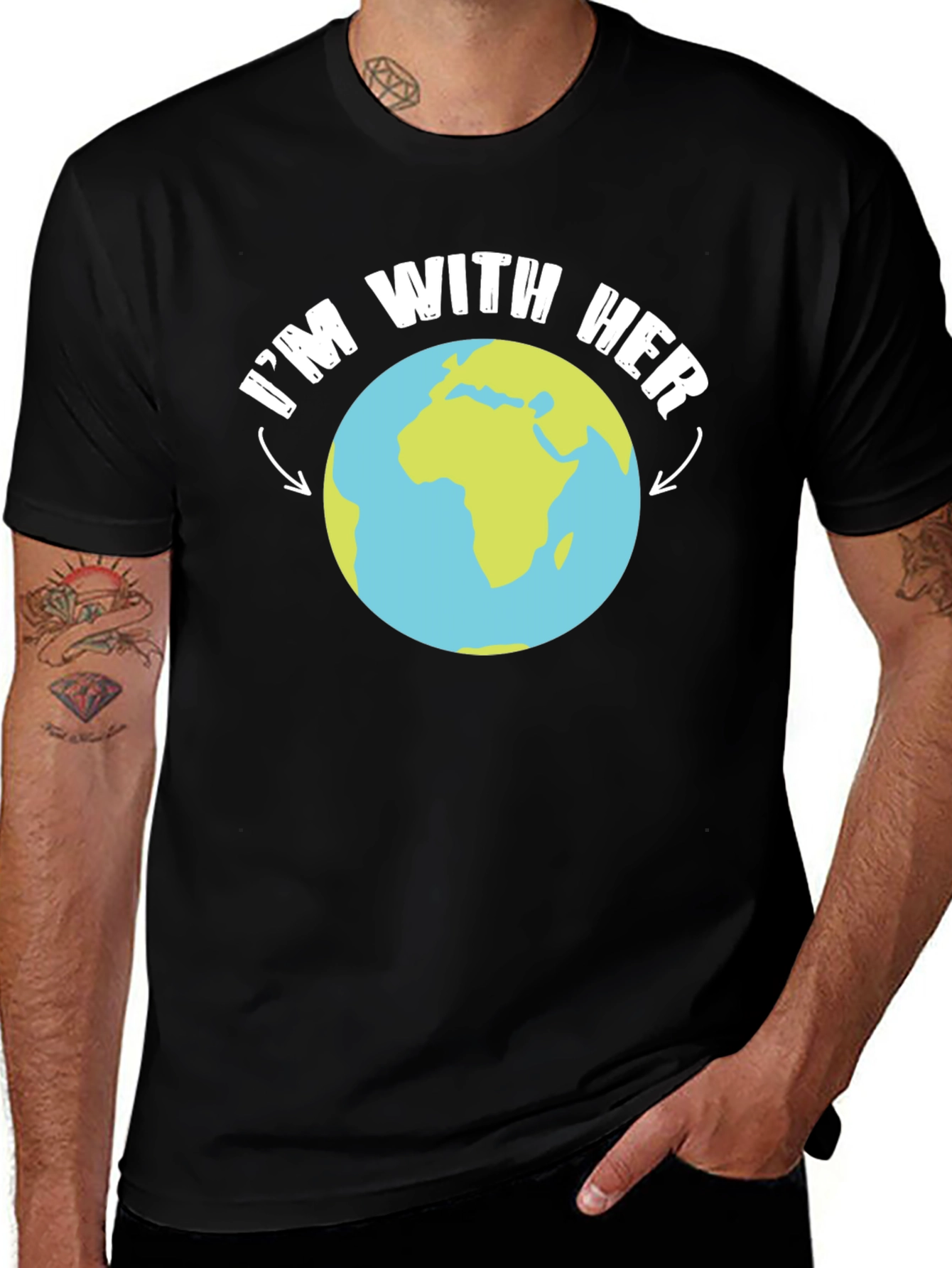 Im With Her Earth T-Shirt