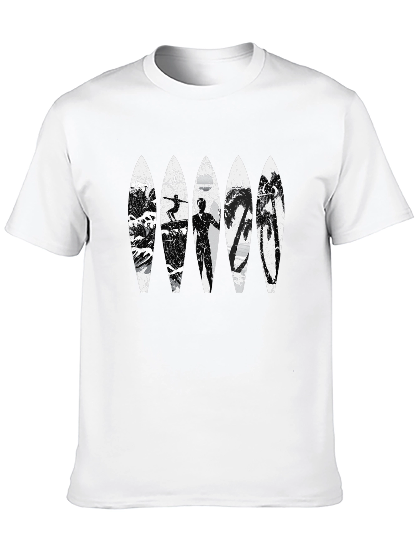 Surfboard Beach Scene Graphic T-Shirt