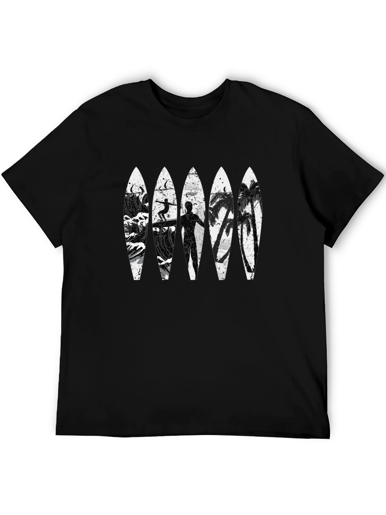 Surfboard Beach Scene Graphic T-Shirt