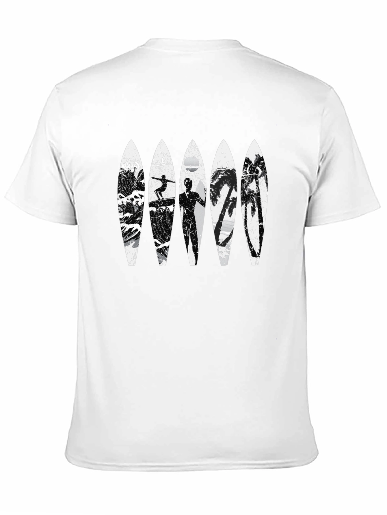 Surfboard Beach Scene Graphic T-Shirt