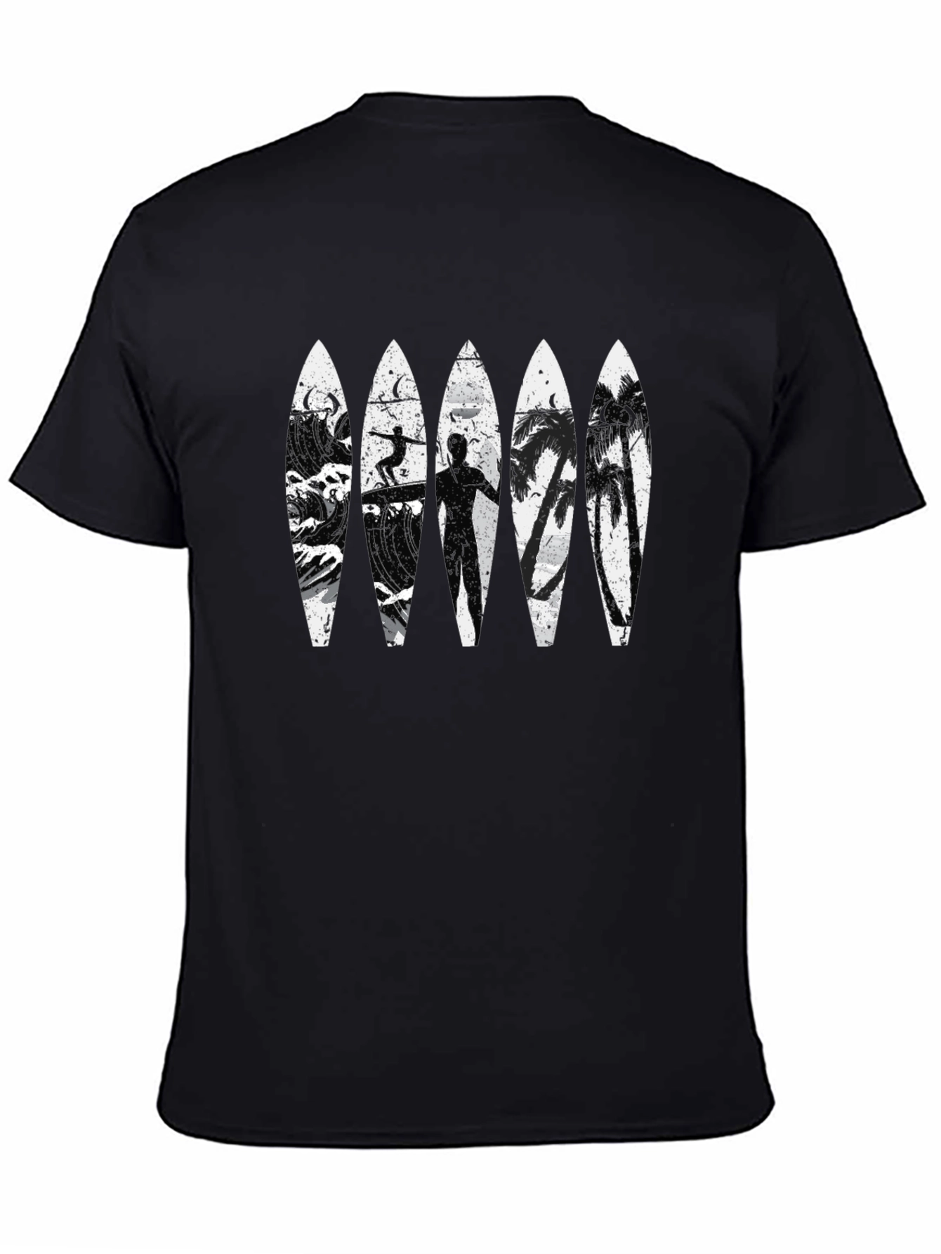 Surfboard Beach Scene Graphic T-Shirt