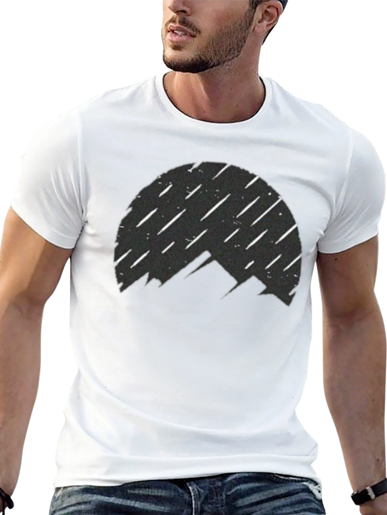 Mountain Silhouette T-Shirt - Meteor Shower Design