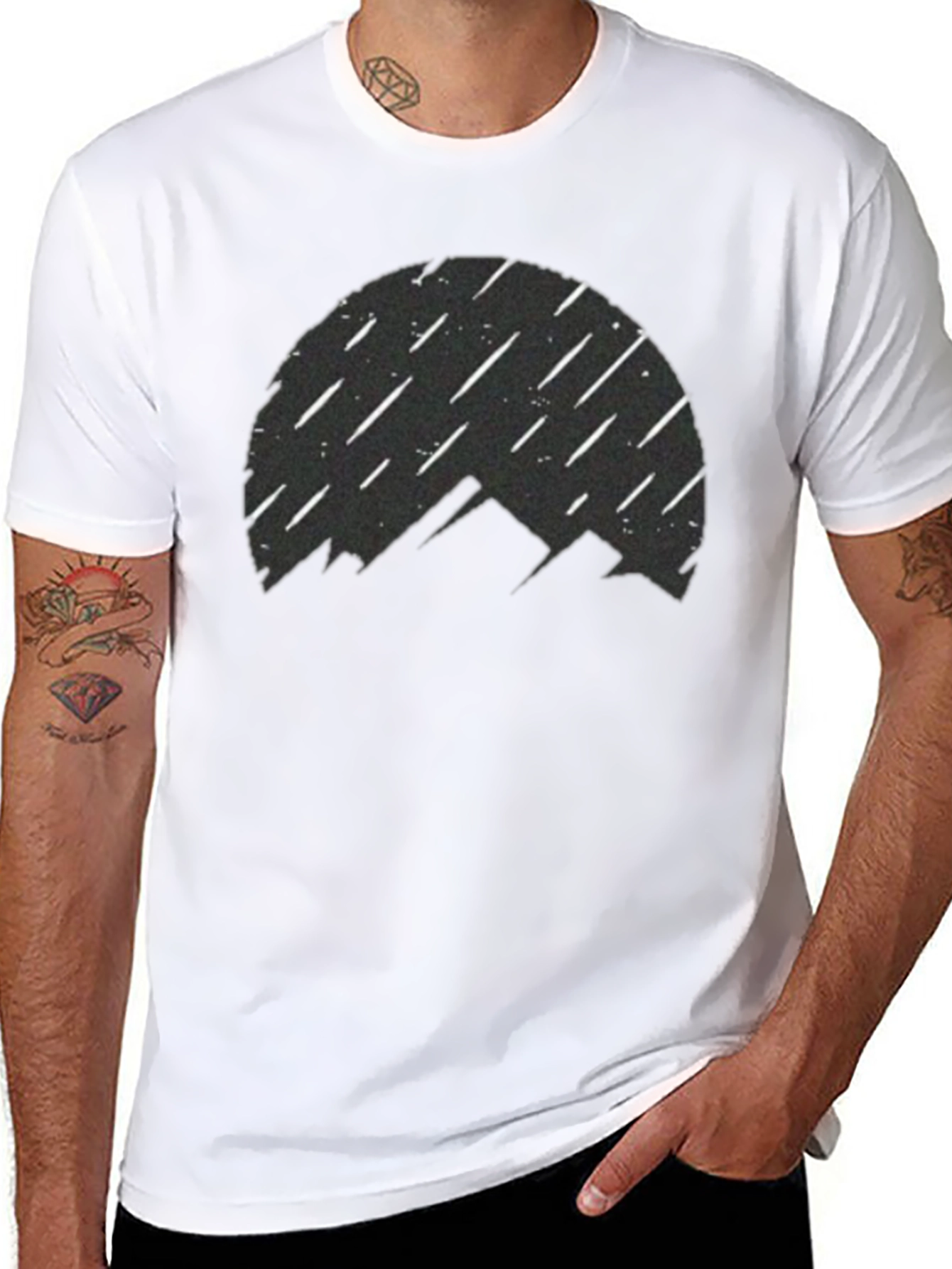 Mountain Silhouette T-Shirt - Meteor Shower Design