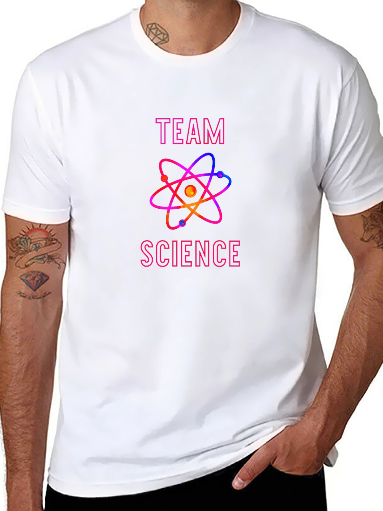 Team Science Graphic Tee - Black Cotton T-Shirt
