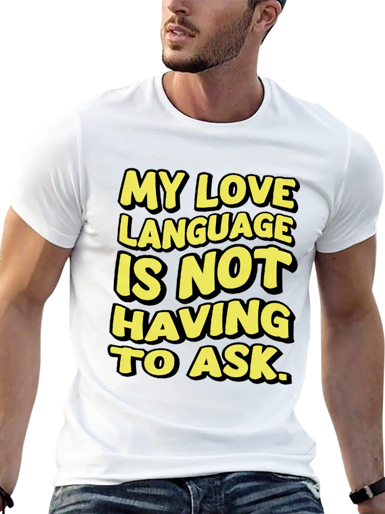 Love Language Black T-Shirt: No Asking