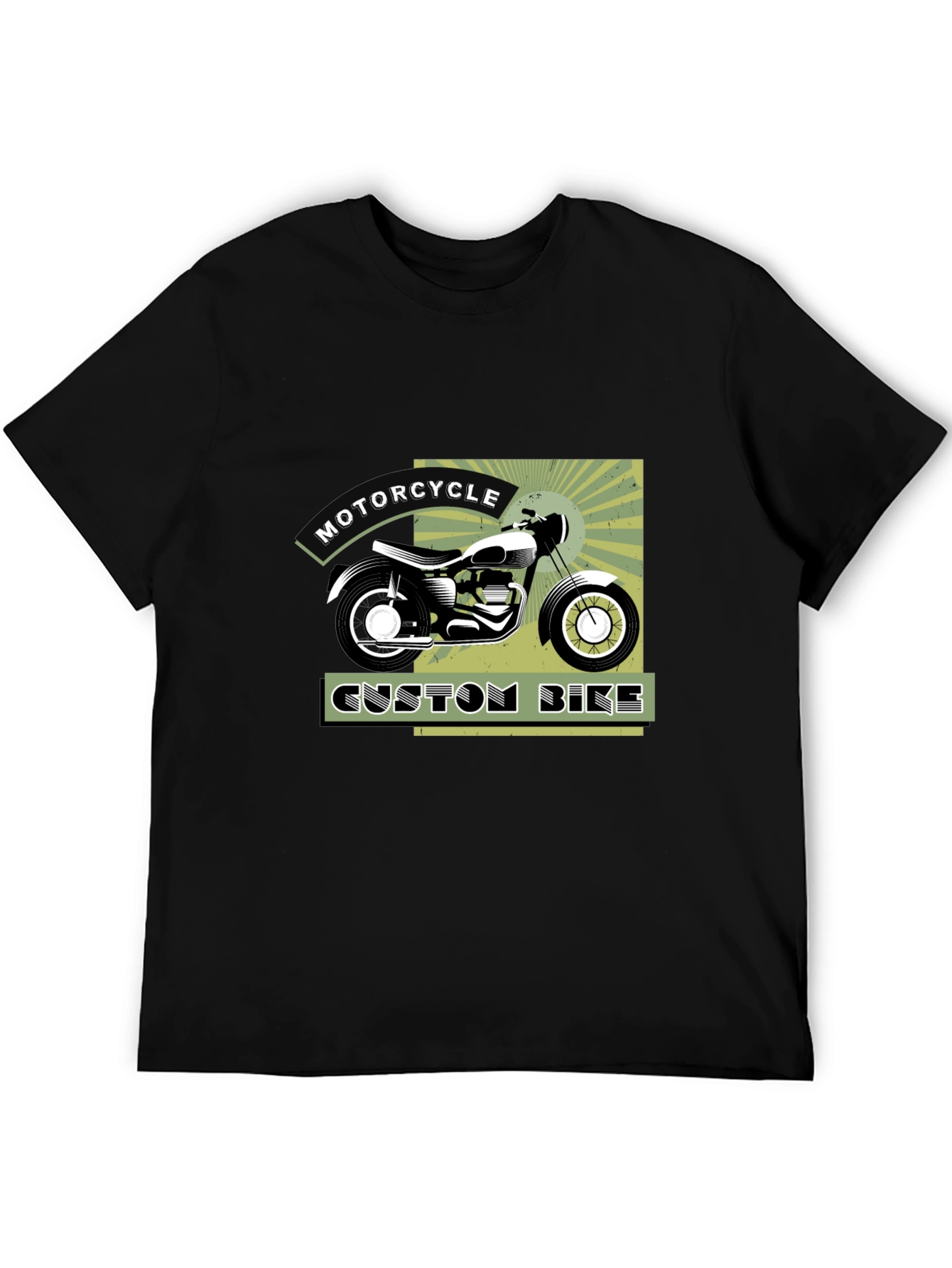 Motorcycle Custom Bike Graphic Tee - Black