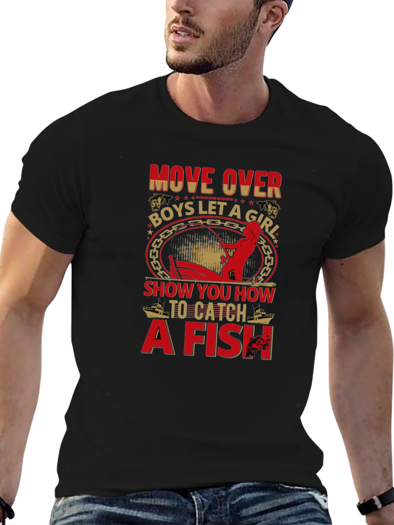 Move Over Boys Fishing T-Shirt