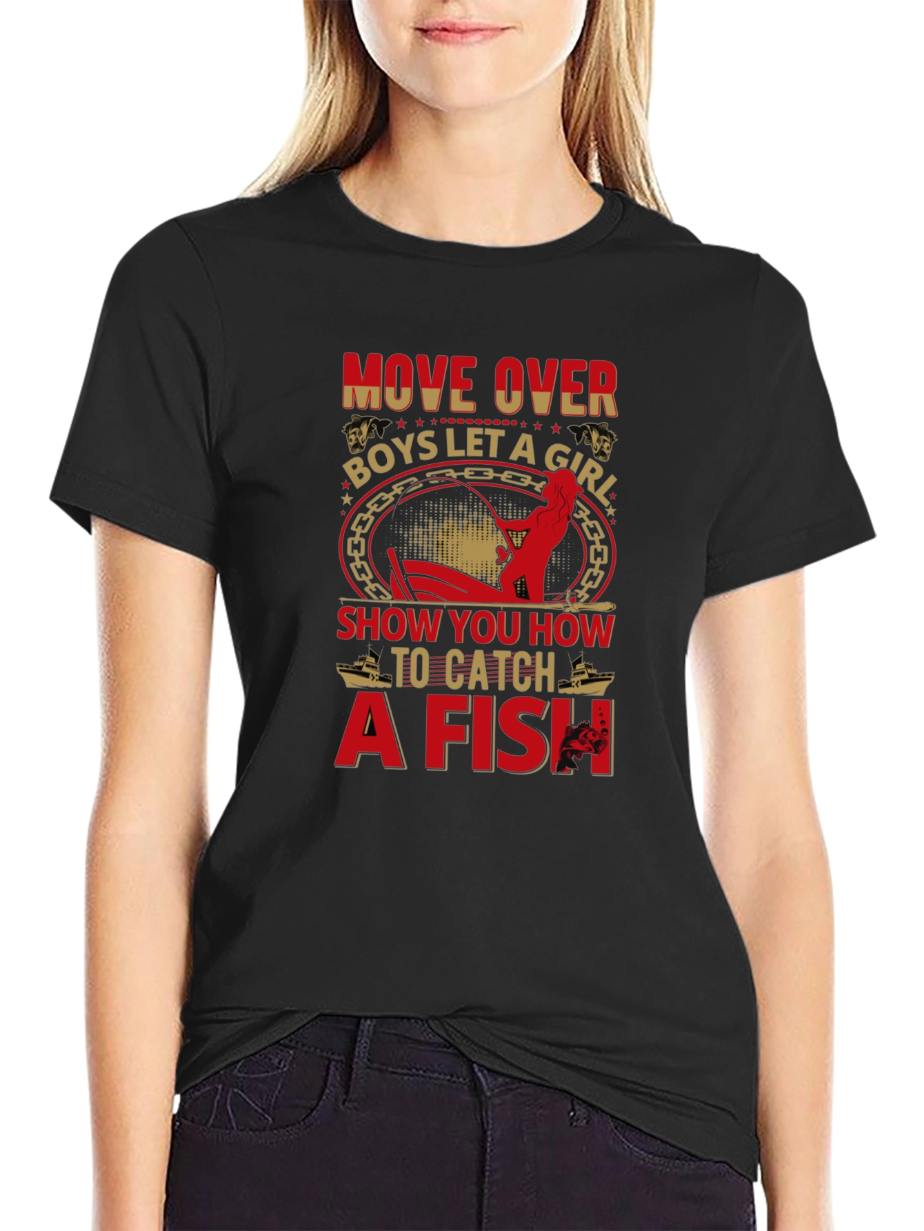 Move Over Boys Fishing T-Shirt