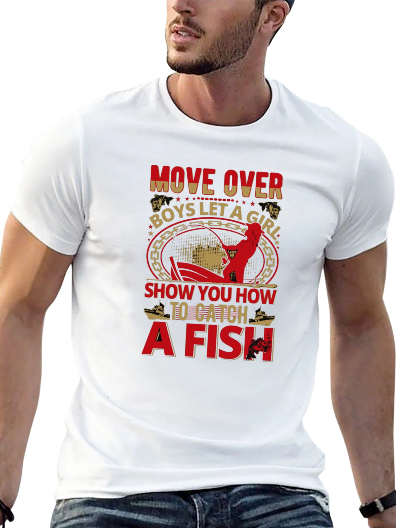 Move Over Boys Fishing T-Shirt