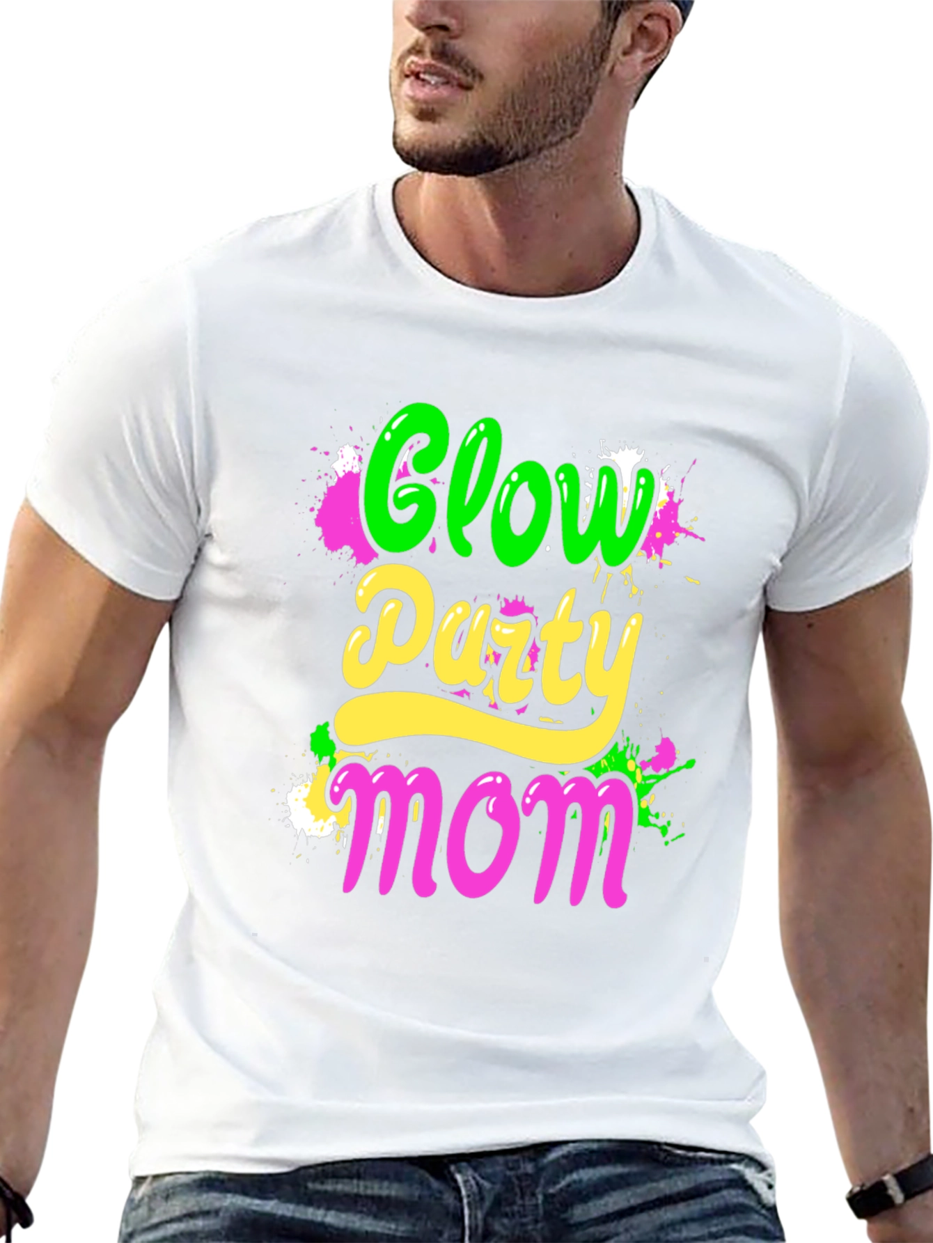 Glow Party Mom T-Shirt - Neon Graphic Tee