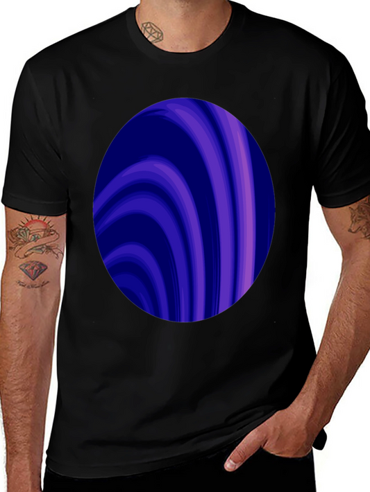 Abstract Swirl Graphic Tee - Trendy Mens Black T-Shirt