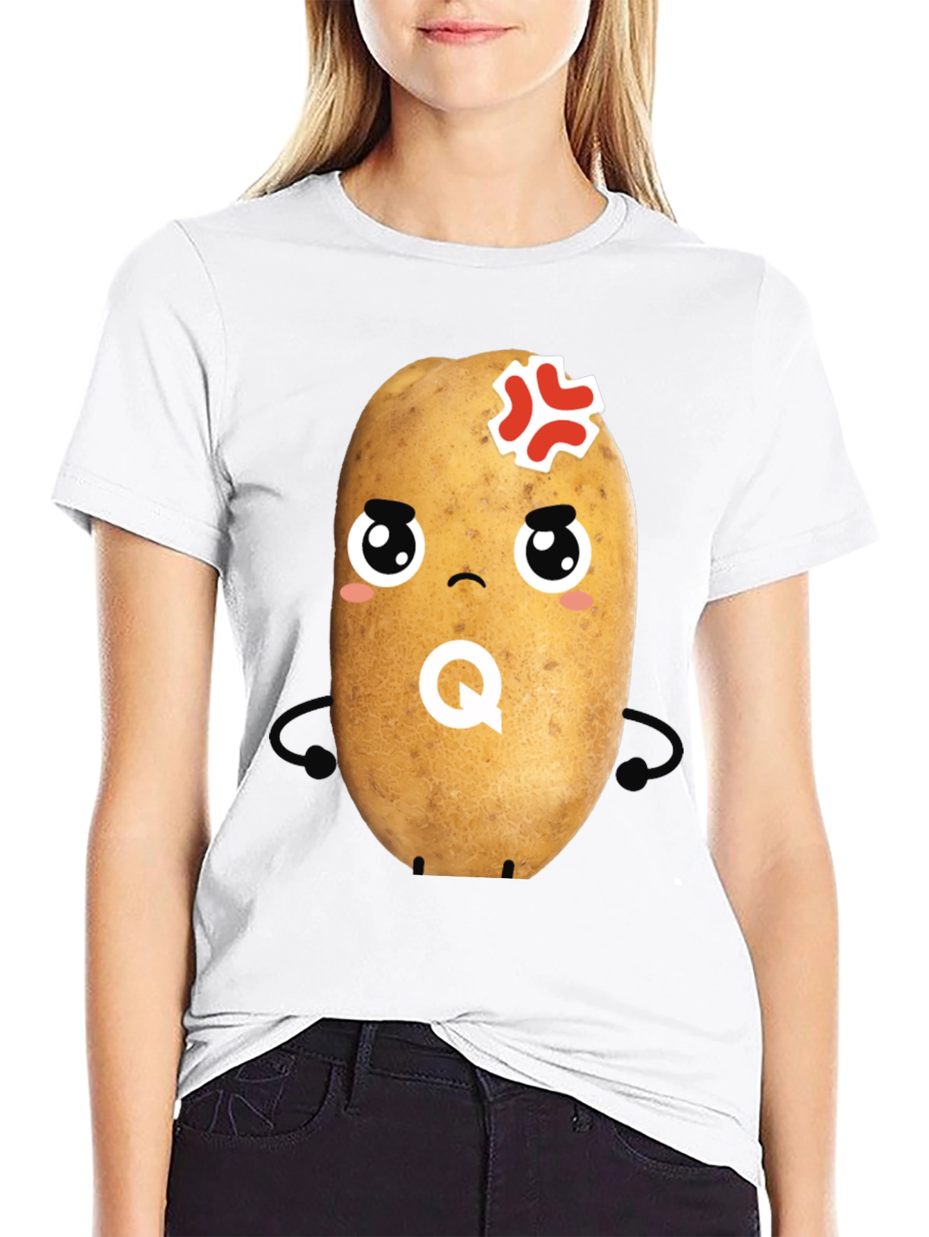 Angry Potato Cartoon Graphic Tee
