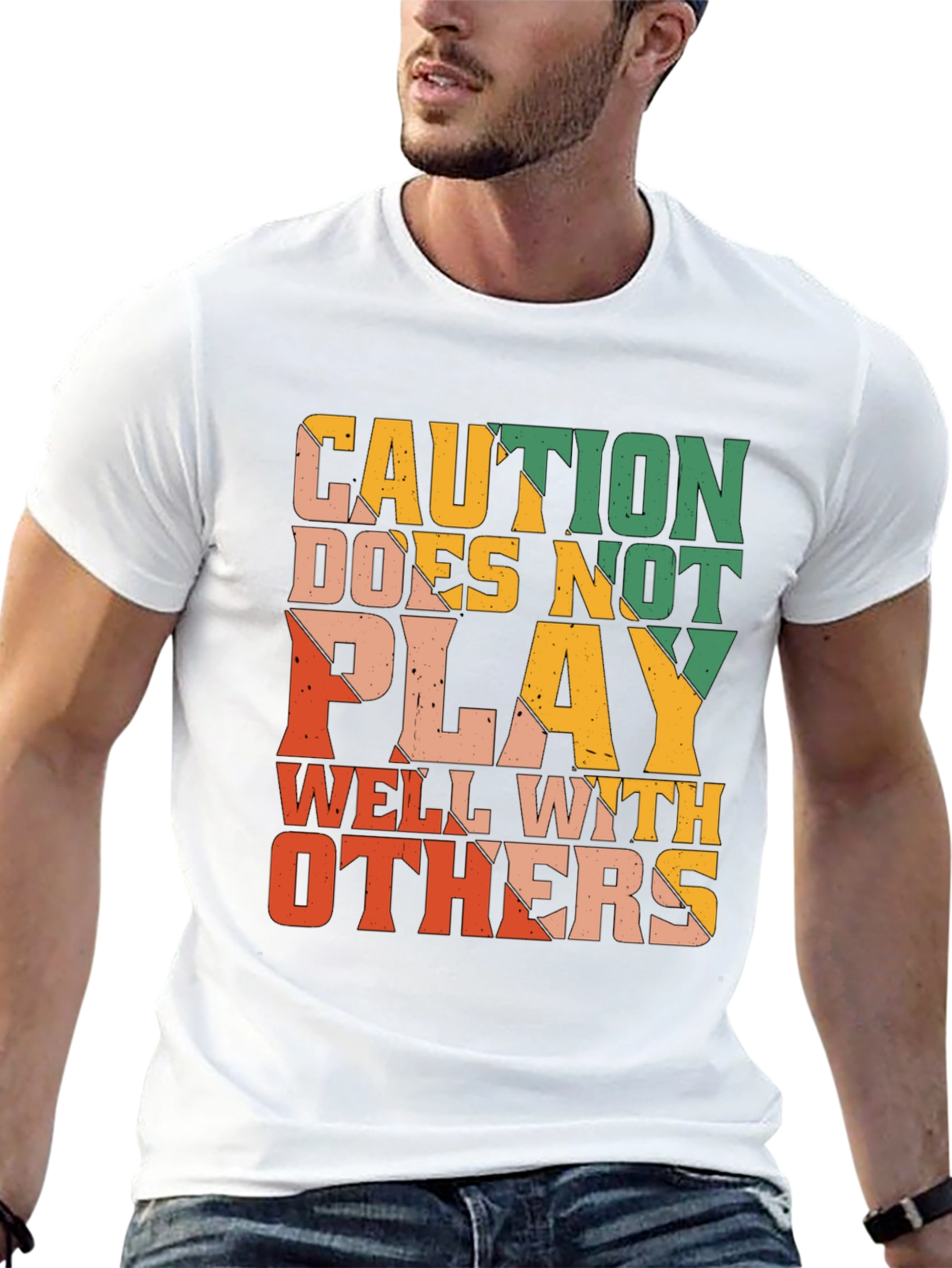 Caution Doesnt Play Well With Others Graphic Tee