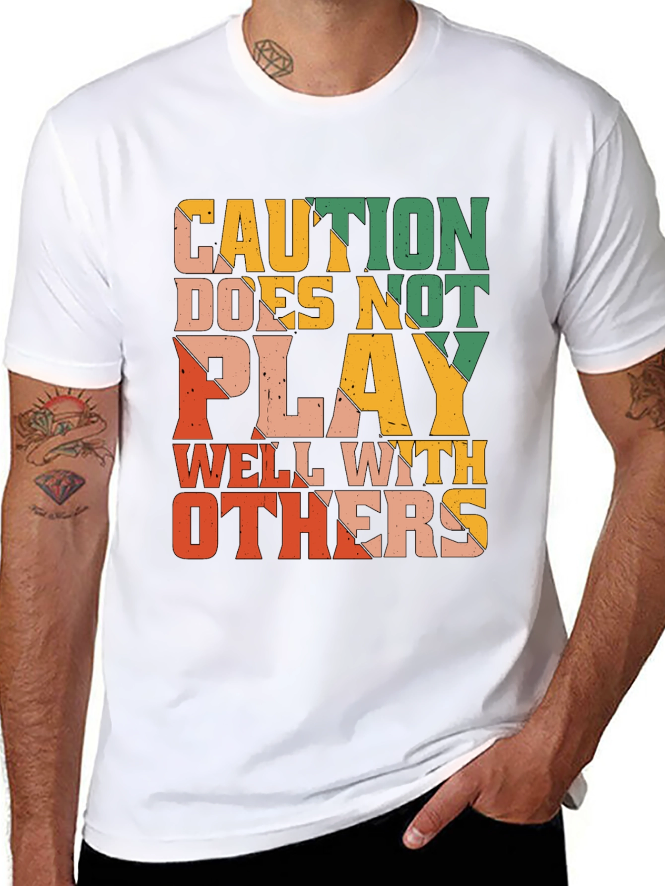 Caution Doesnt Play Well With Others Graphic Tee