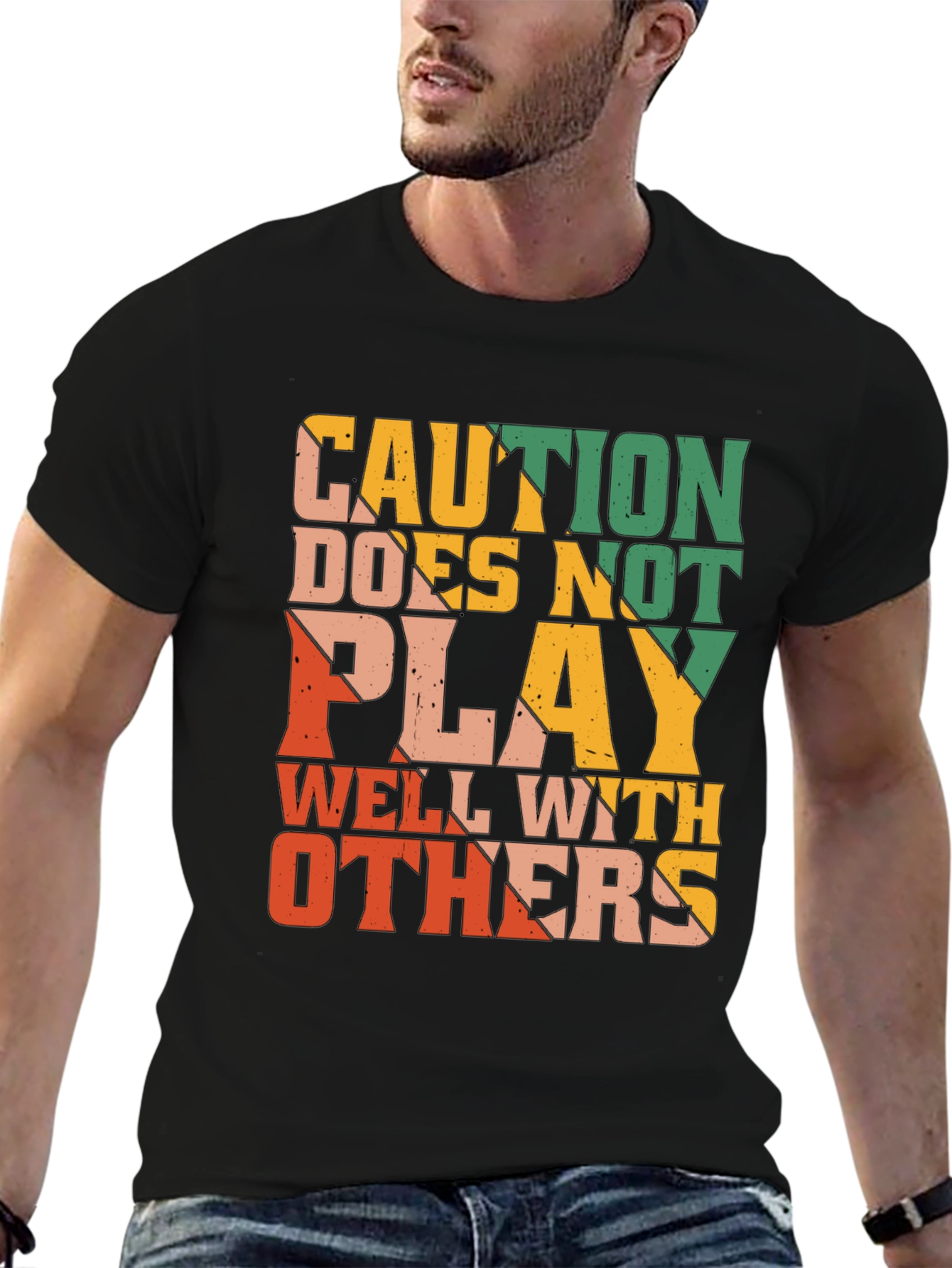 Caution Doesnt Play Well With Others Graphic Tee