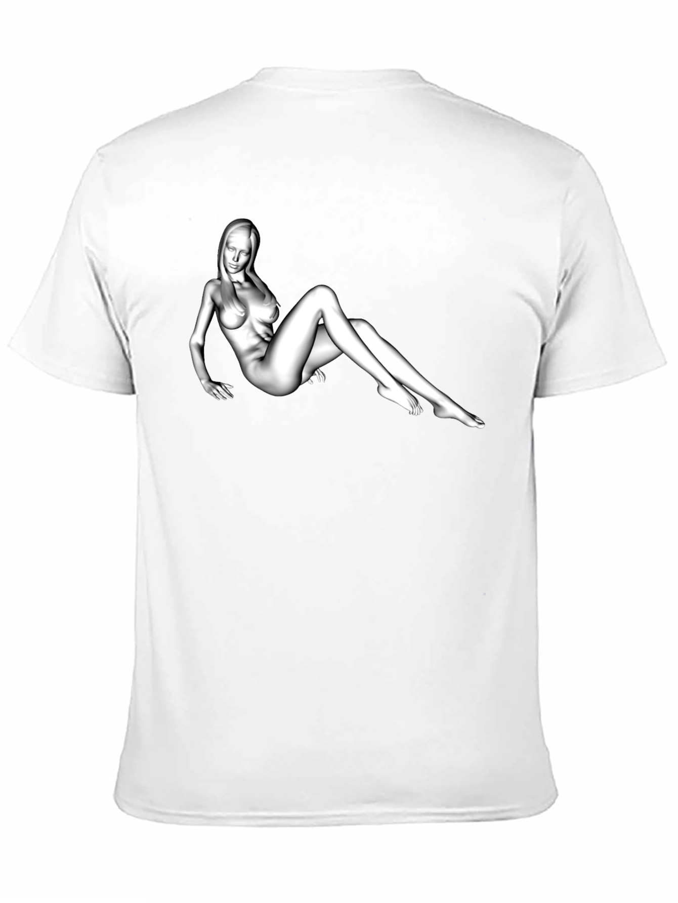 Black T-Shirt with Artistic Figure Graphic