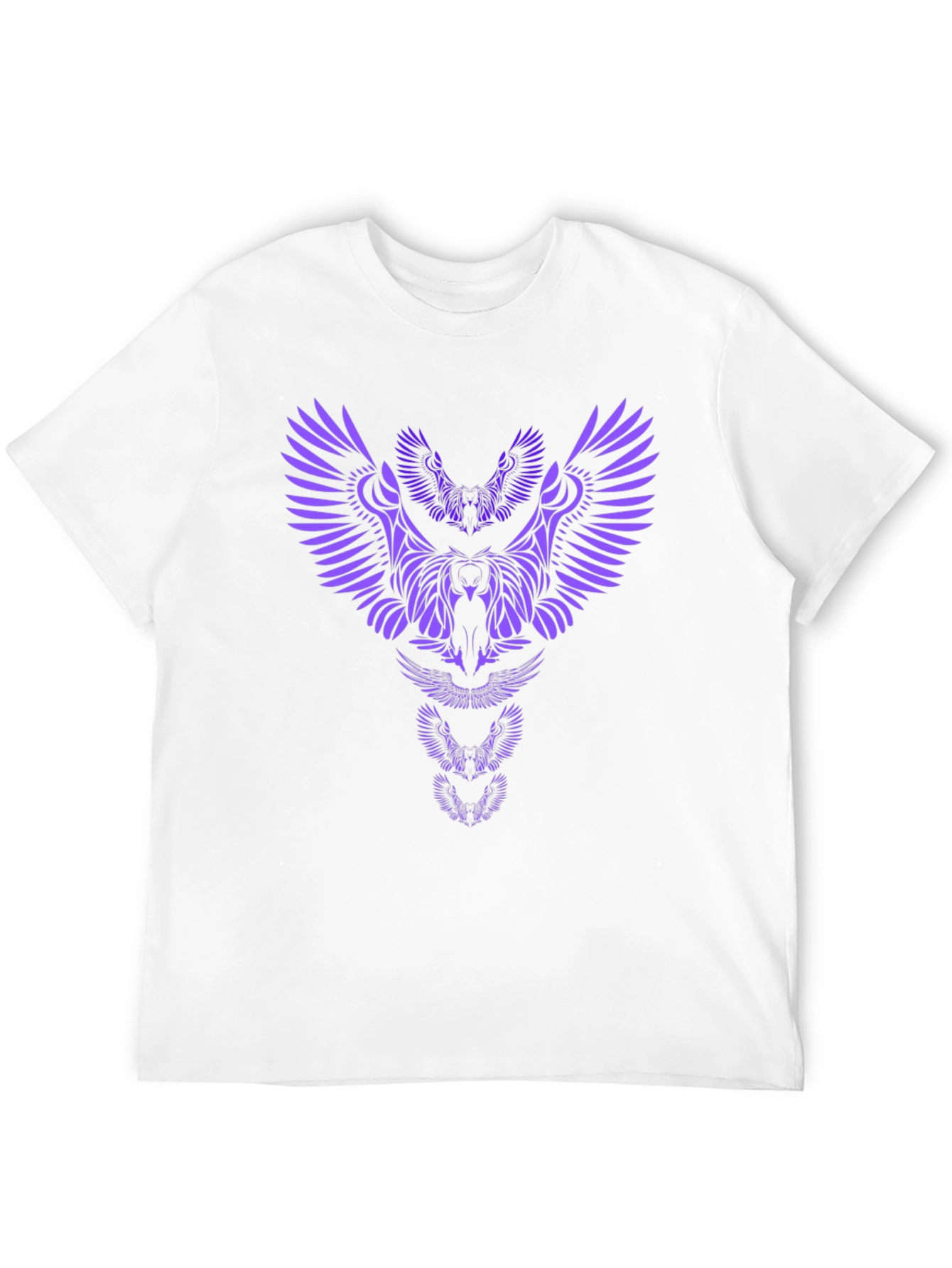 Abstract Owl Graphic Black T-Shirt